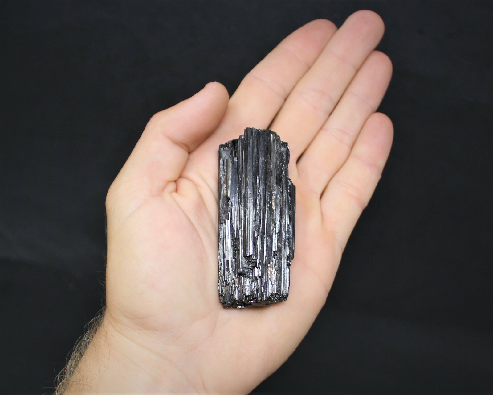 Rough Black Tourmaline Rod Log: 1 PREMIUM EXTRA A GRADE Shiny 2.25