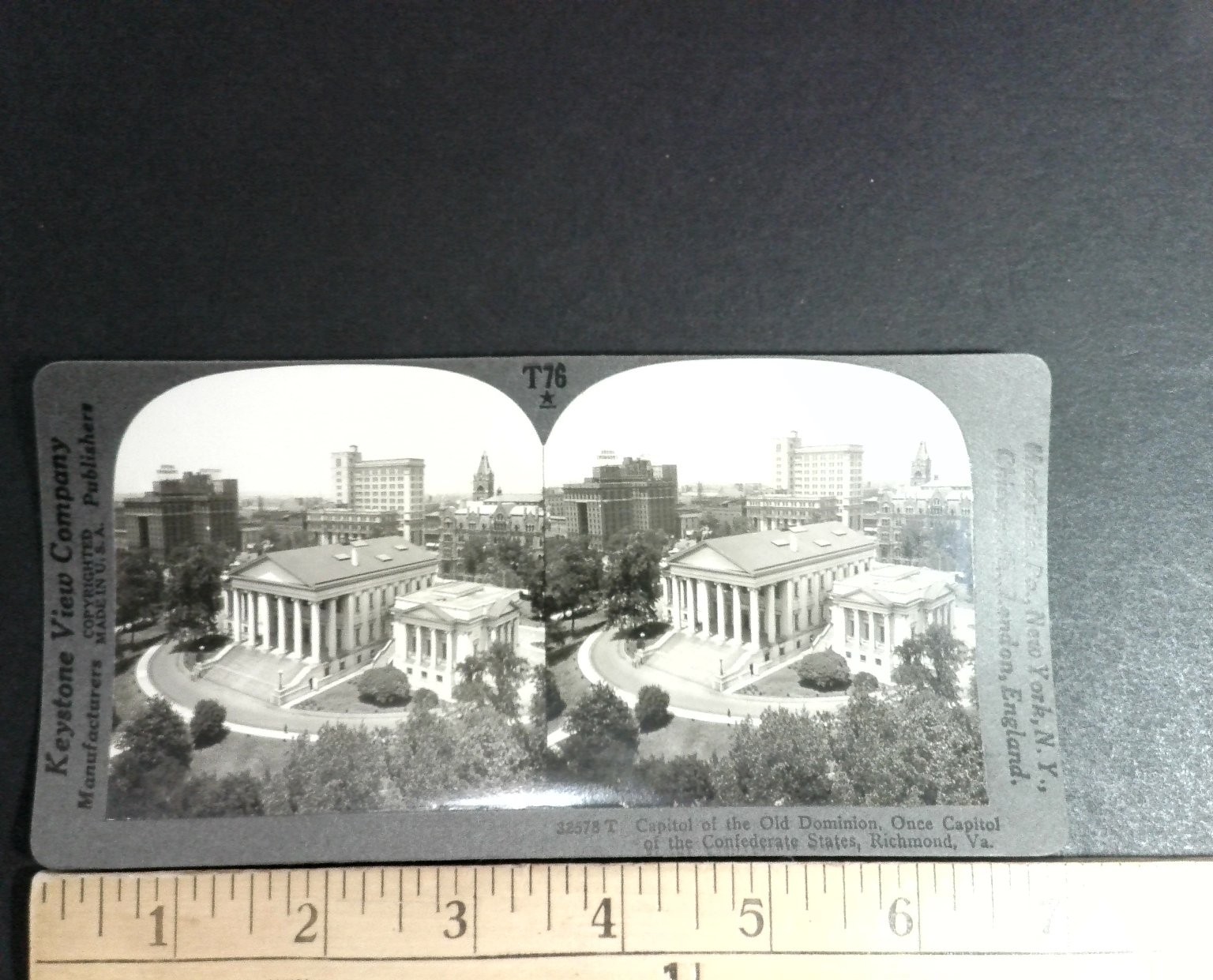 Richmond Virginia Stereoview Keystone View Co. Capitol Confederate States 1920s