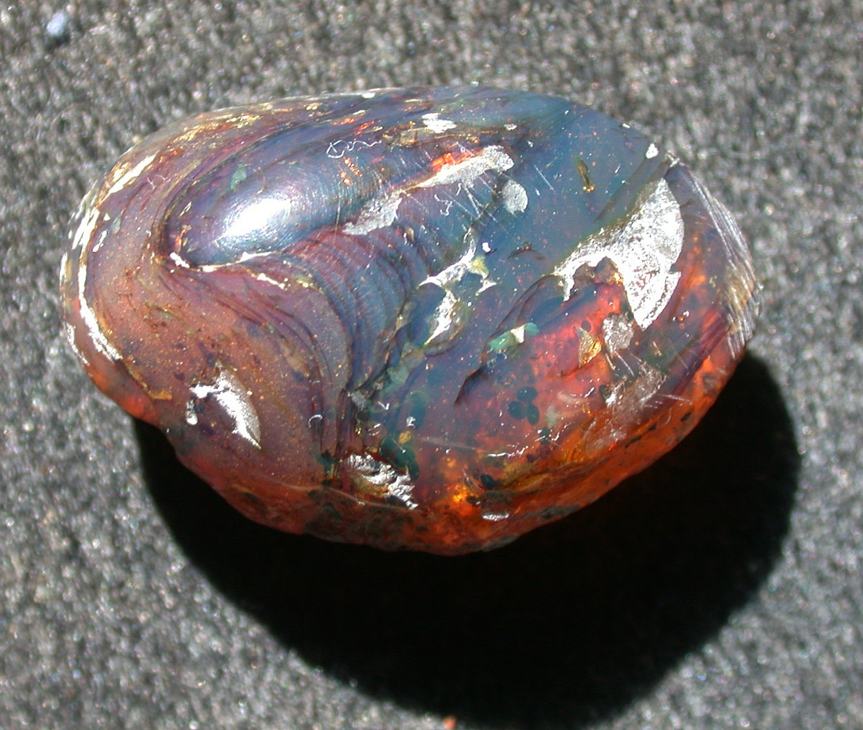 Beautiful Deep BLUE Burmese Amber Fossil Stone from Dinosaur Age 6.9 grams