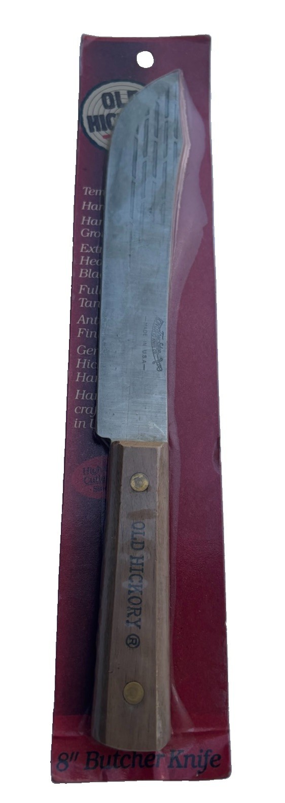 OLD HICKORY 7030 Butcher Knife 8” Carbon Steel USA Made NOS Vintage Ontario
