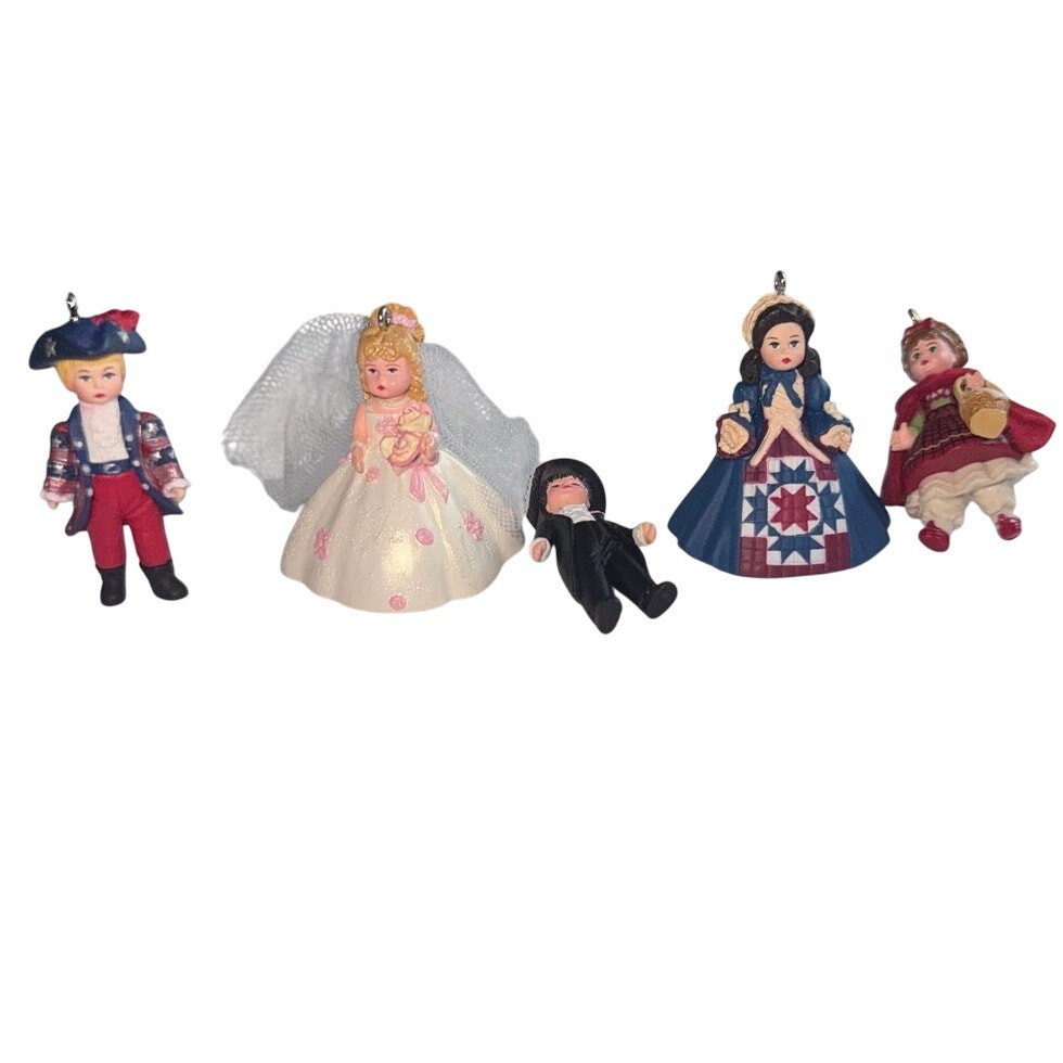Lot Of 5 Madame Alexander Hallmark Miniature Ornaments 2004 2005 2006