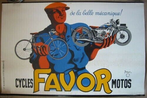 Favor poster motorcycle 1937 cycle & moto De la Belle Mechanique