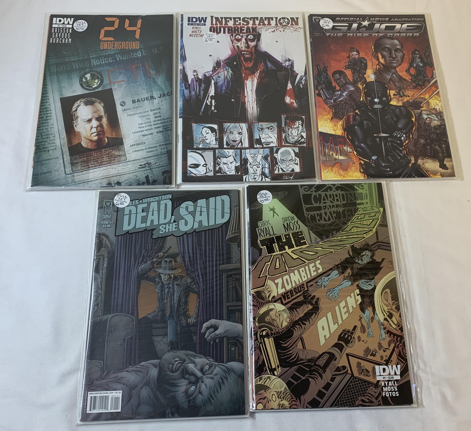 IDW comics~5 FULL SETS~24 Underground,GI Joe,Dead She Said,Colonized,Infestation