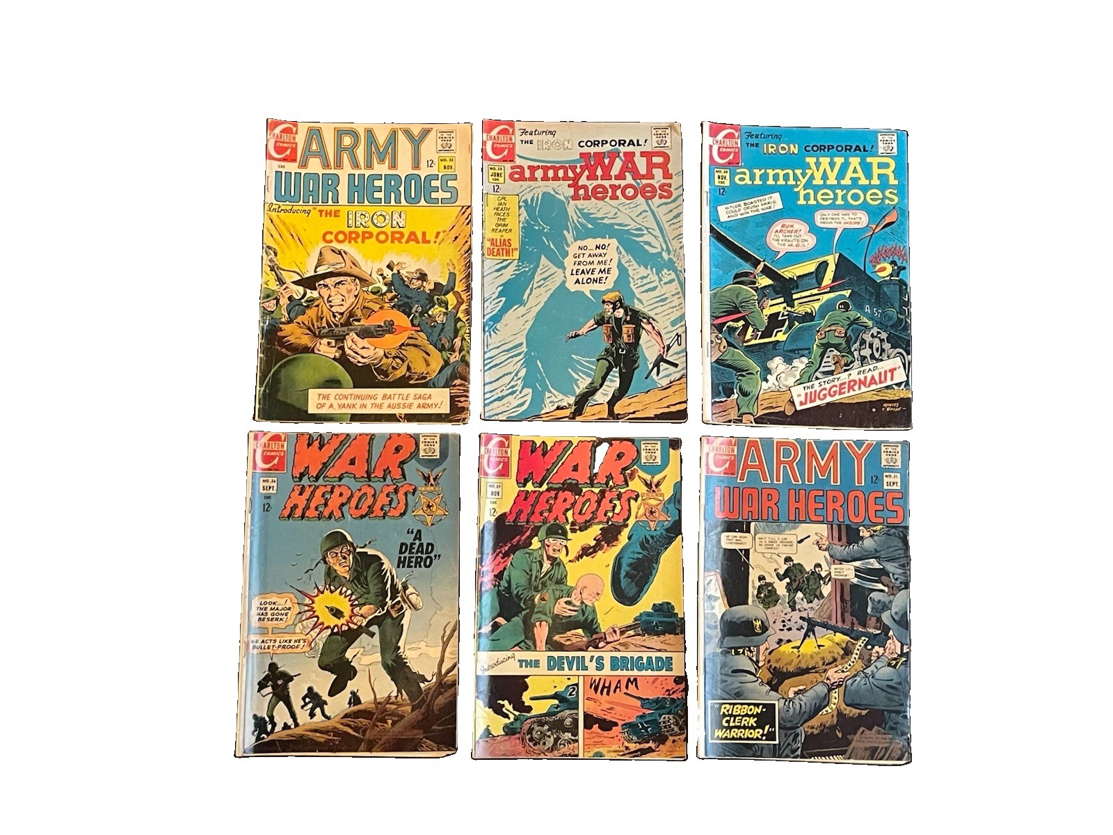 Army War Heroes And War Heroes Lot Of 6 Comic Books G-VG