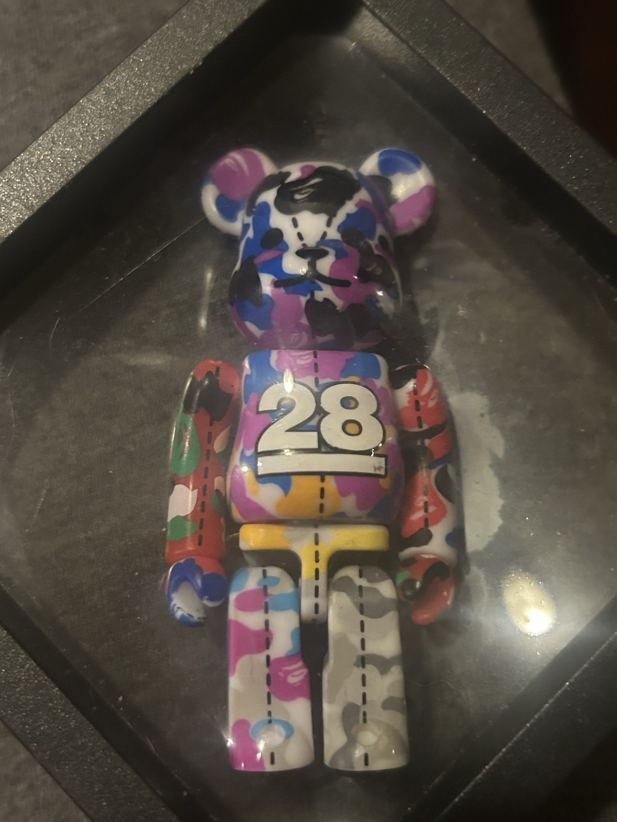 Bearbrick x A Bathing Ape 28th Anniversary Blue/Orange/Yellow/Black Camo 100%