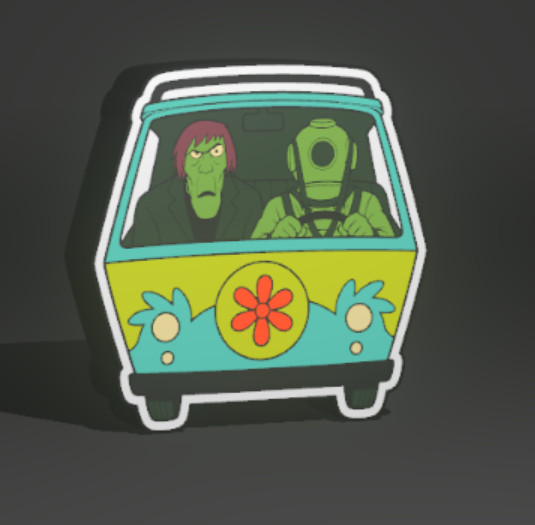 Scooby-Doo Gang Mystery Machine Creeper Captain Cutler3D Printed Room Light