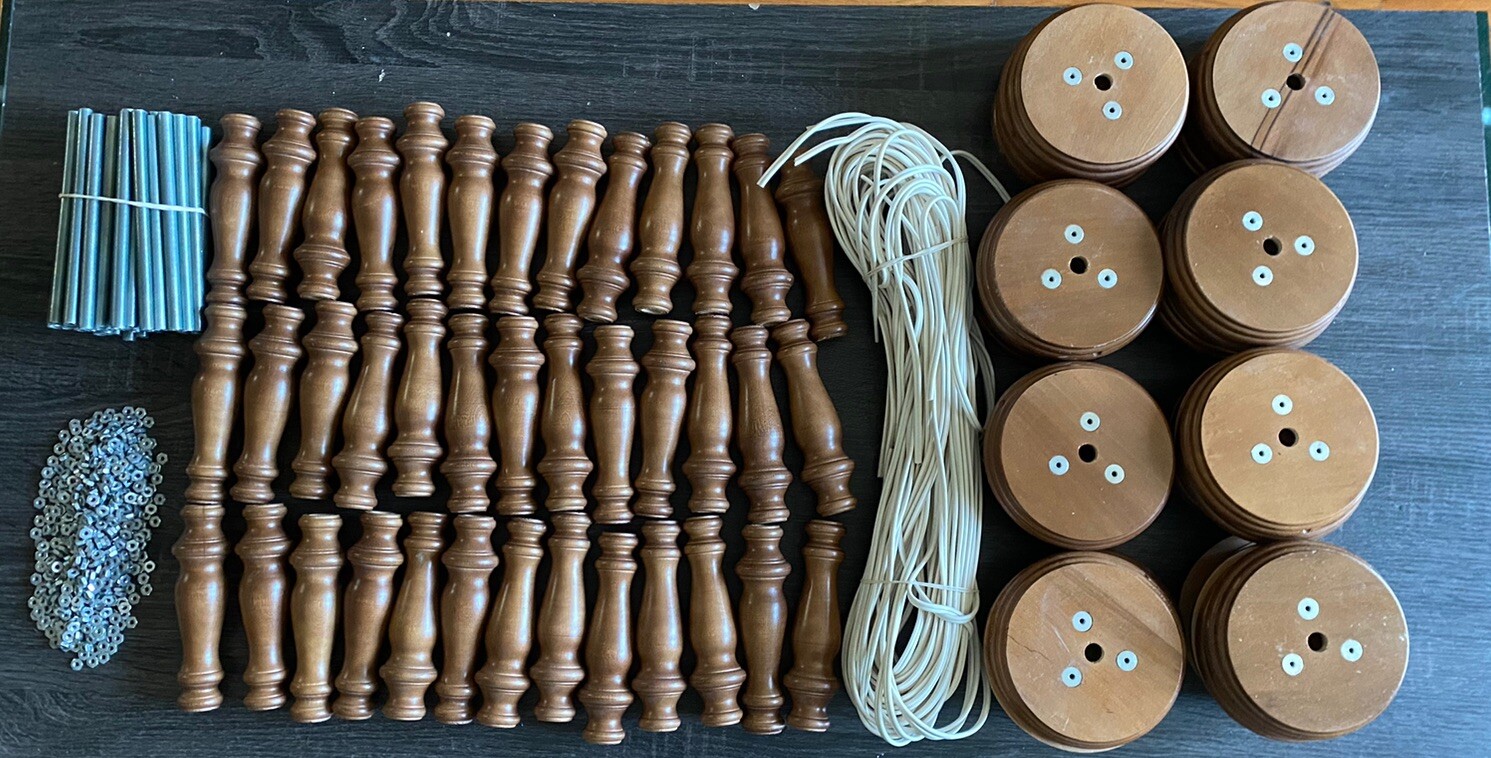 Lot Of 130 Wooden Lamp Making Parts Lot Of 130 Wooden Lamp Making Parts
