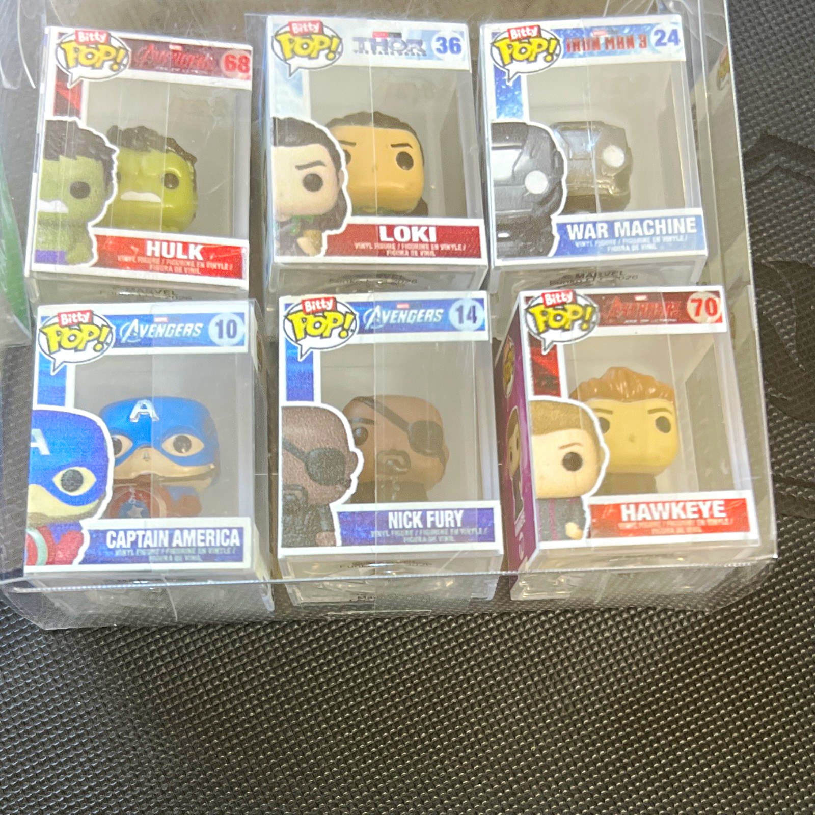 Funko Bitty Pop Marvel Avengers Lot of 6 Hulk Loki War Machine Captain America