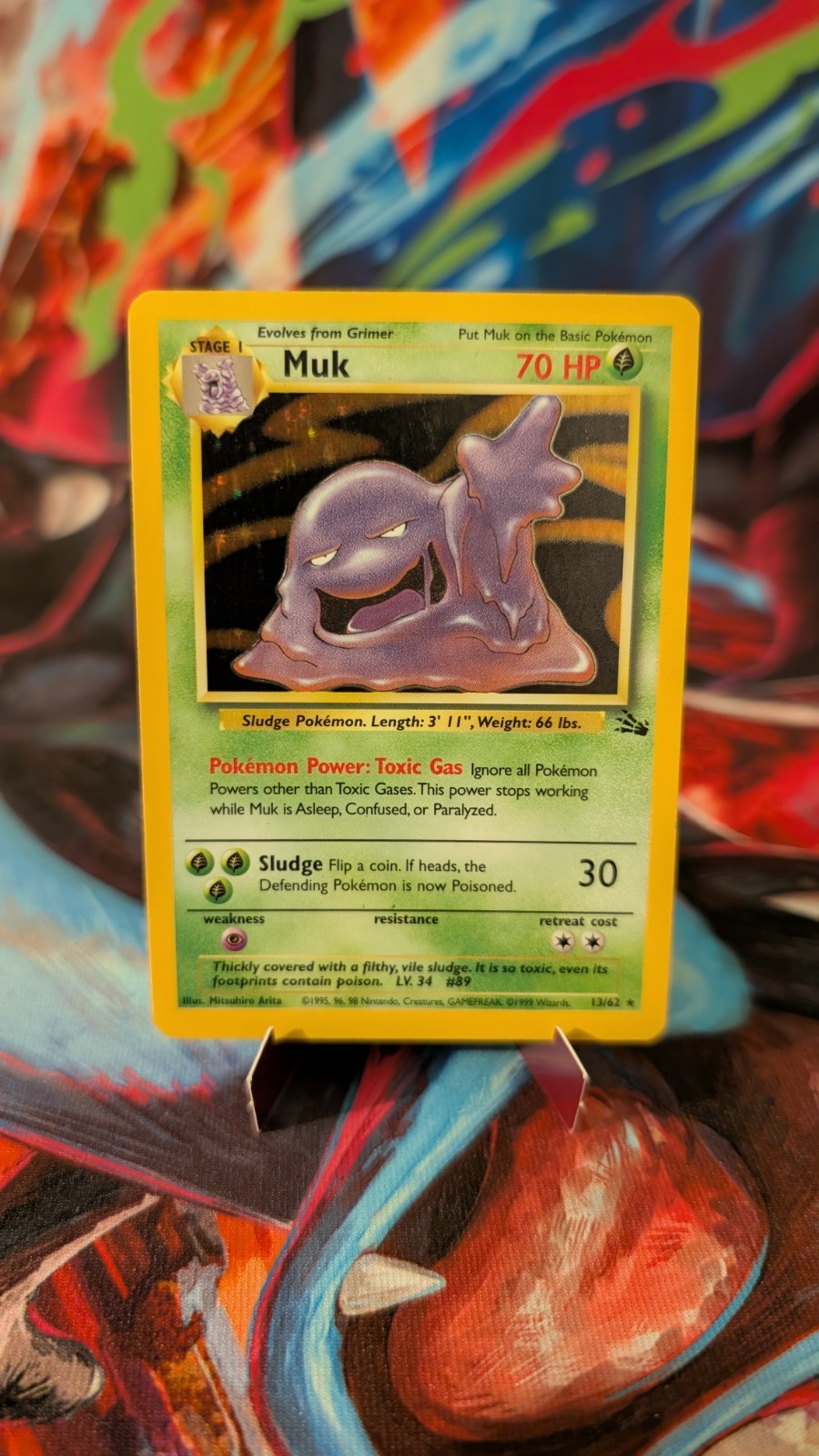 Vintage 1999 Muk #13/62 Fossil Holo Rare Pokémon TCG WOTC