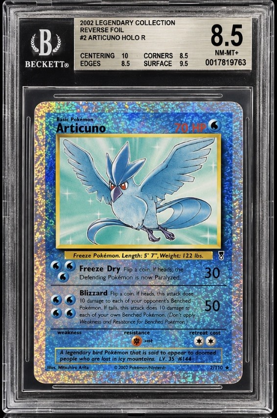 2002 Pokémon Legendary Collection Articuno Reverse Holo #2 BGS 8.5