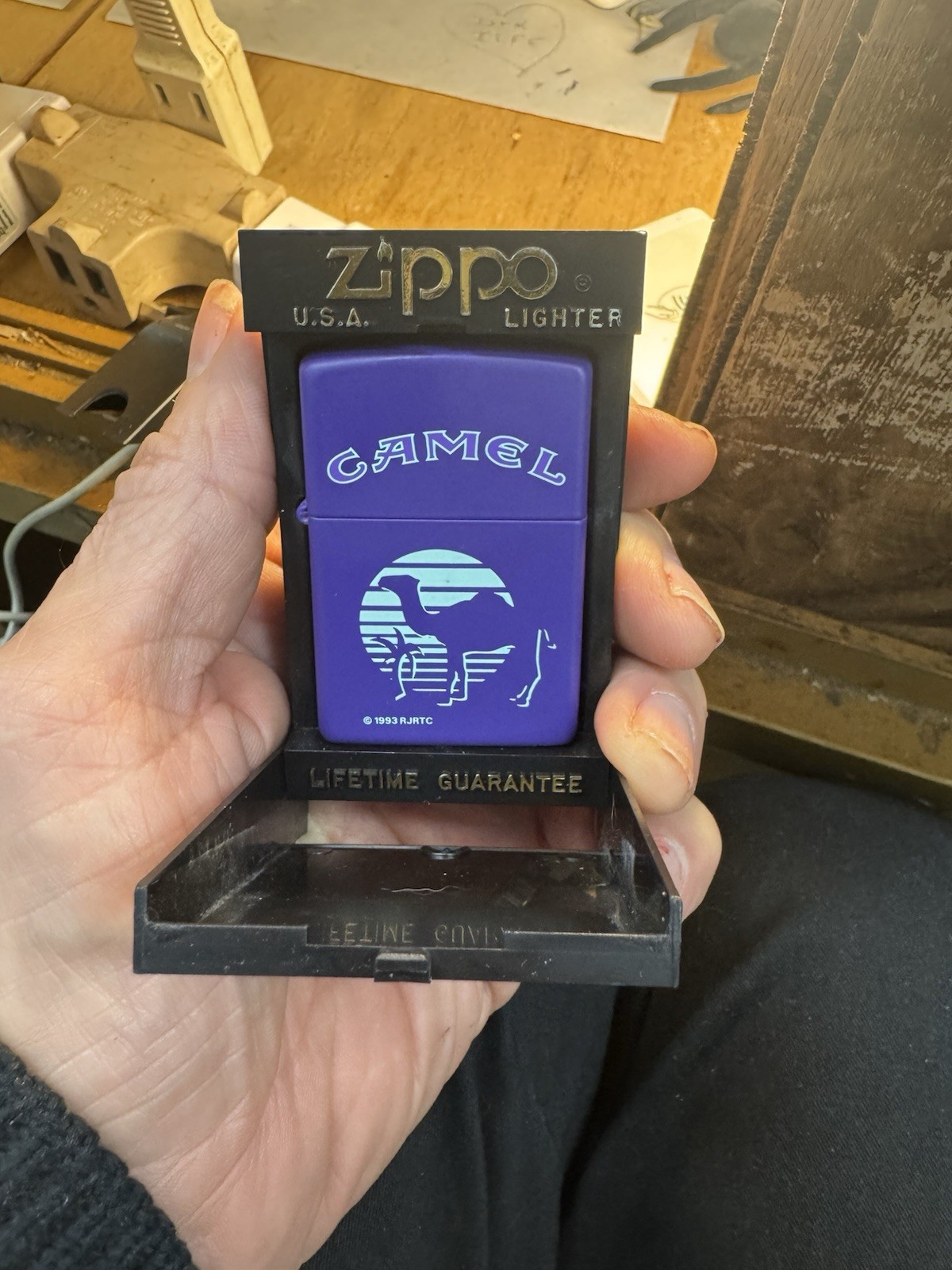 Vintage 1993 Zippo Camel Cigarettes Purple Matte Advertising Lighter