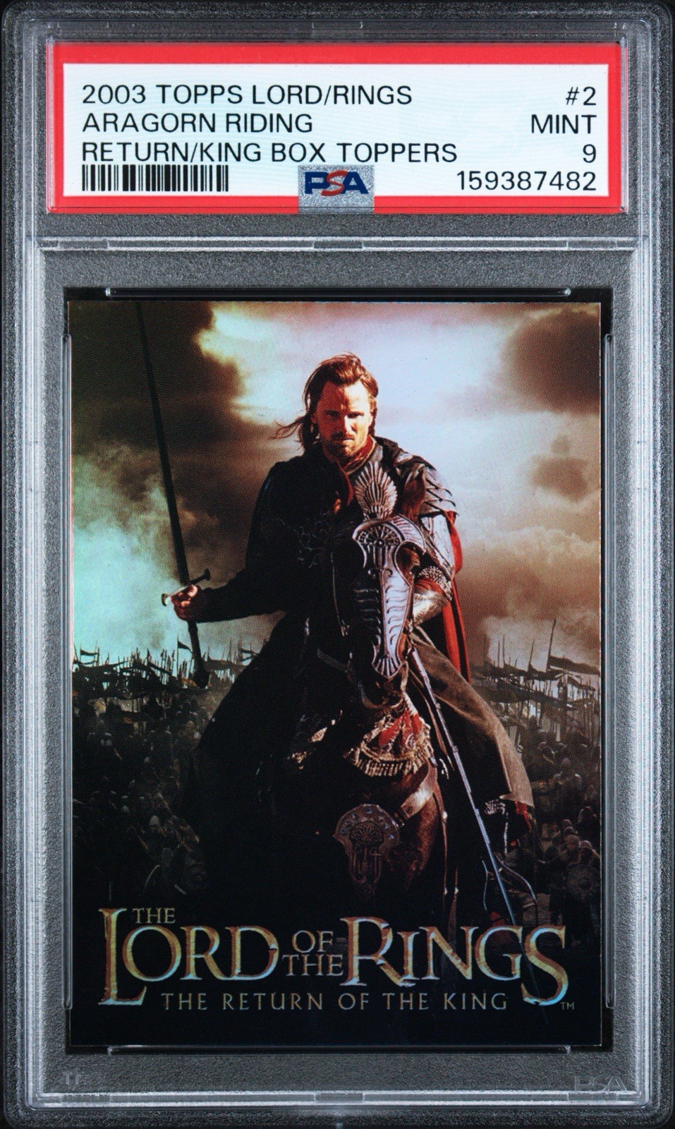2003 Topps LOTR Return of the King #2 Aragorn Riding Foil Trading Card PSA 9