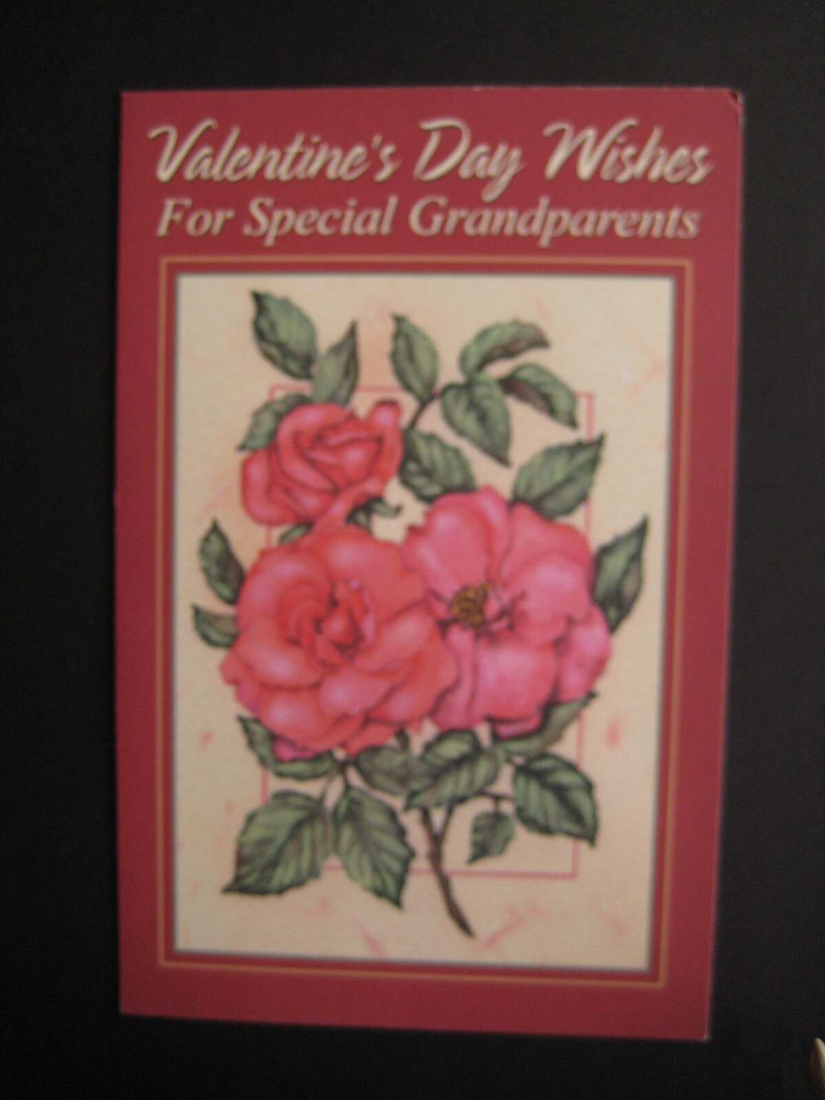 UNUSED vintage greeting card Luxury Greeting VALENTINE To Grandparents Roses