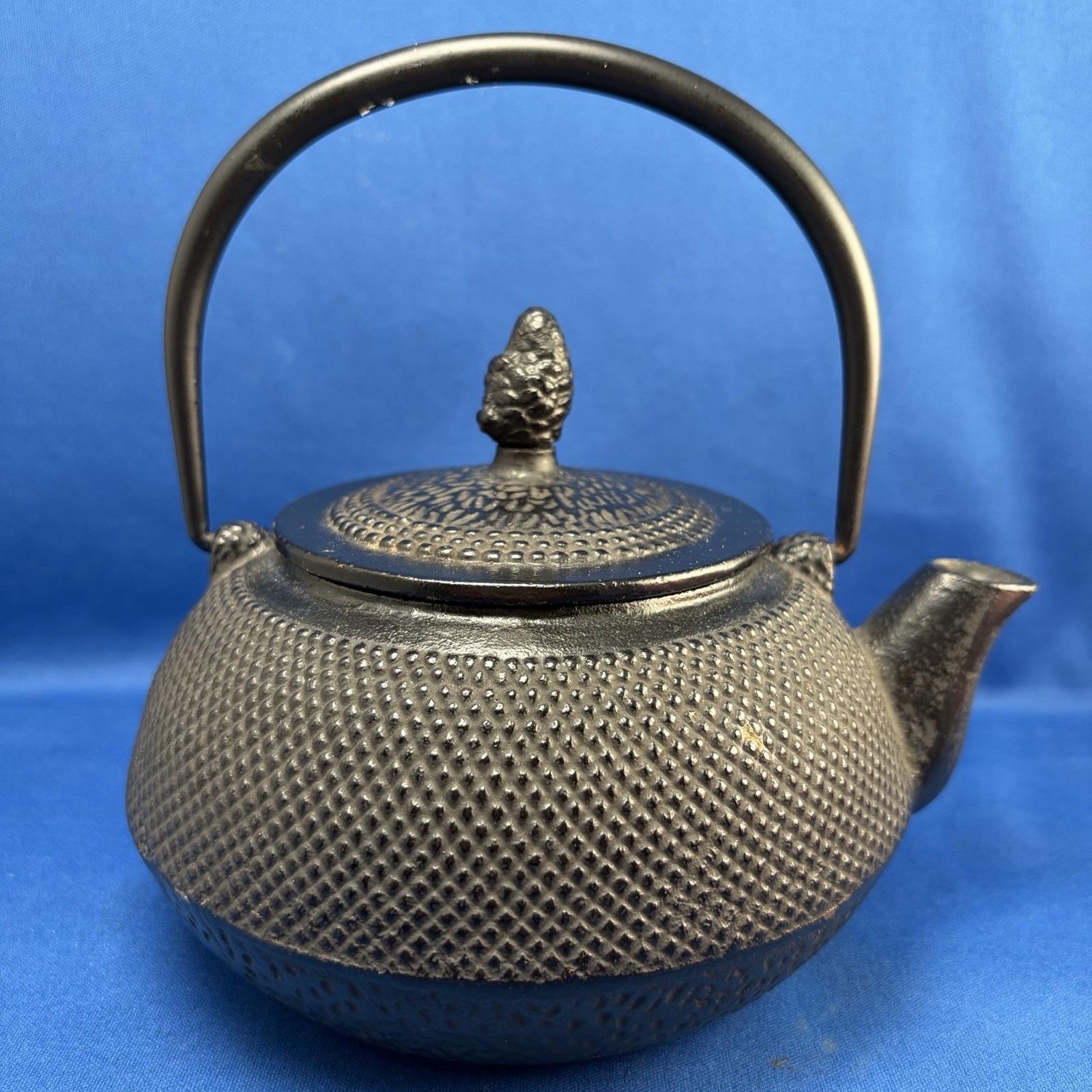 Vintage Tetsubin Nambu Cast Iron Tea Kettle Japanese Teapot Hobnail pattern