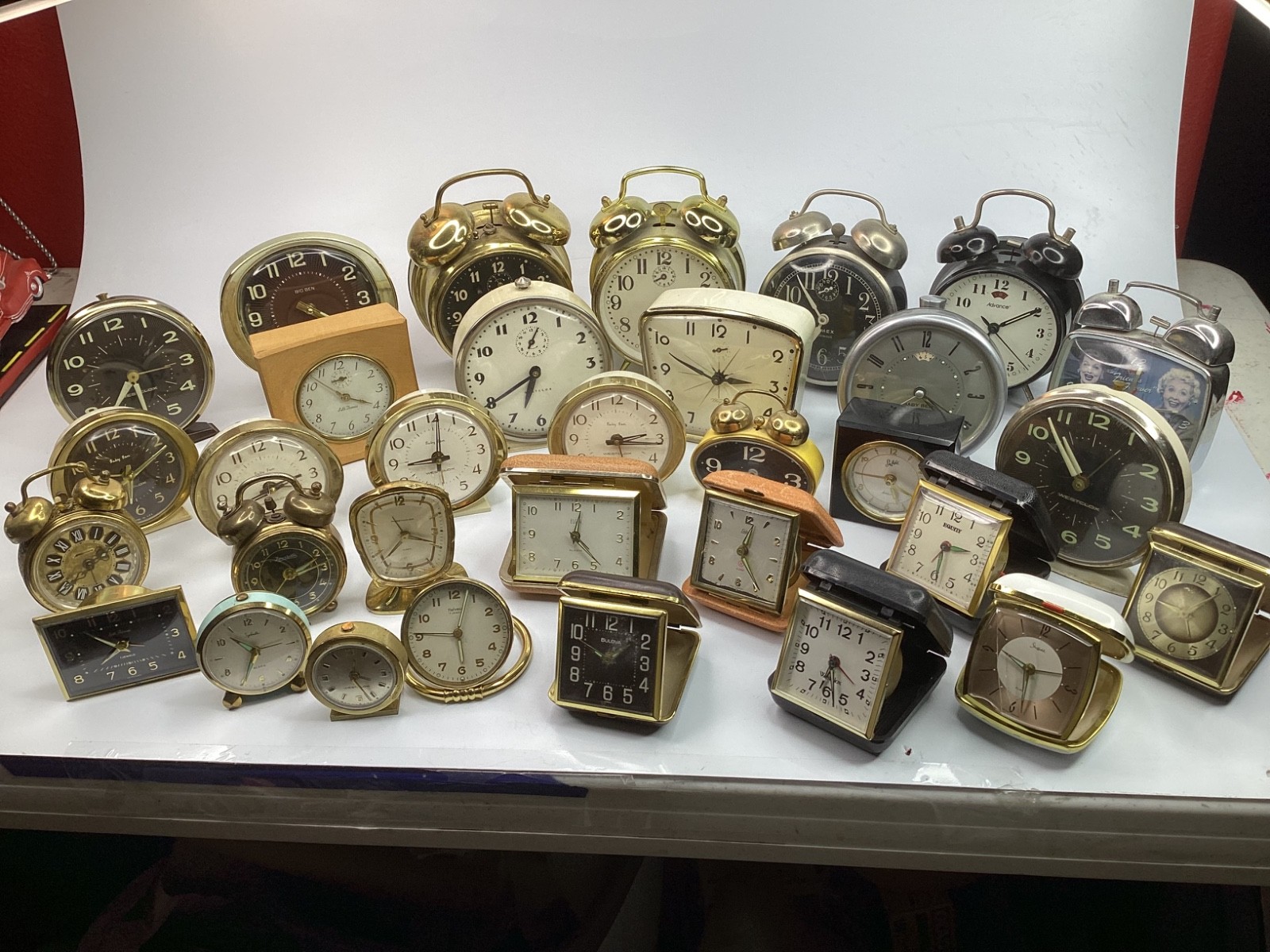 32 Vintage/ Antique Alarm Clocks lot collection Untested  (M6)