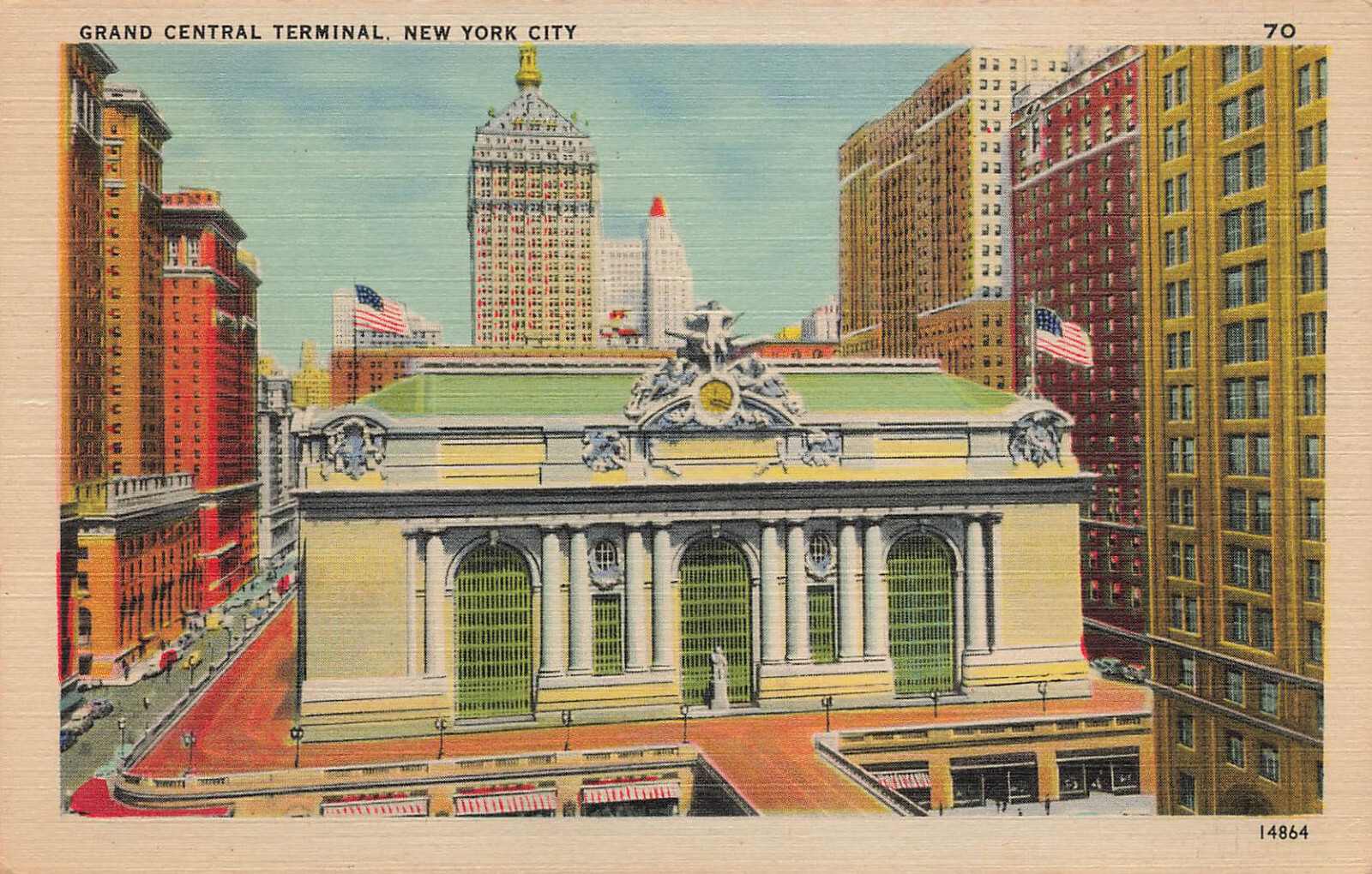 GRAND CENTRAL TERMINAL STATION POSTCARD NY NEW YORK CITY 1930s