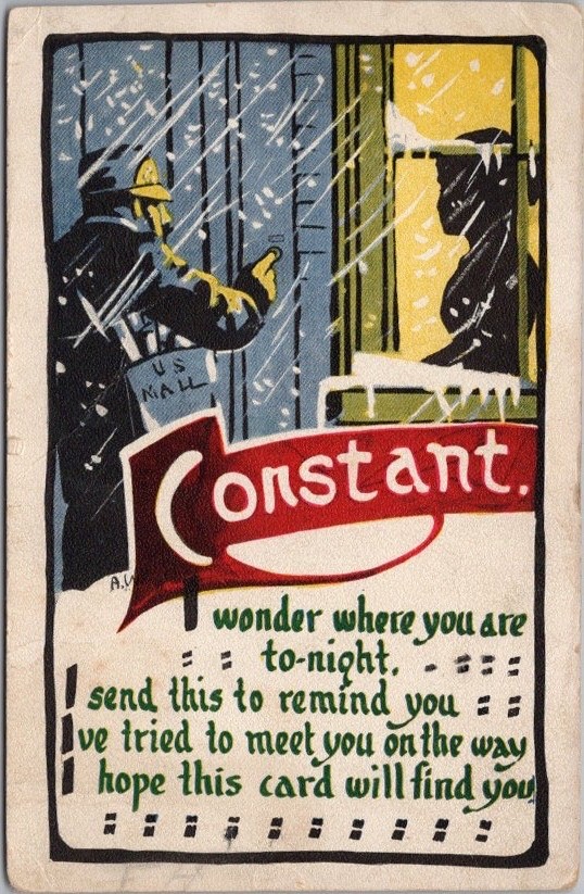 1916 Artist-Signed Greetings Postcard \