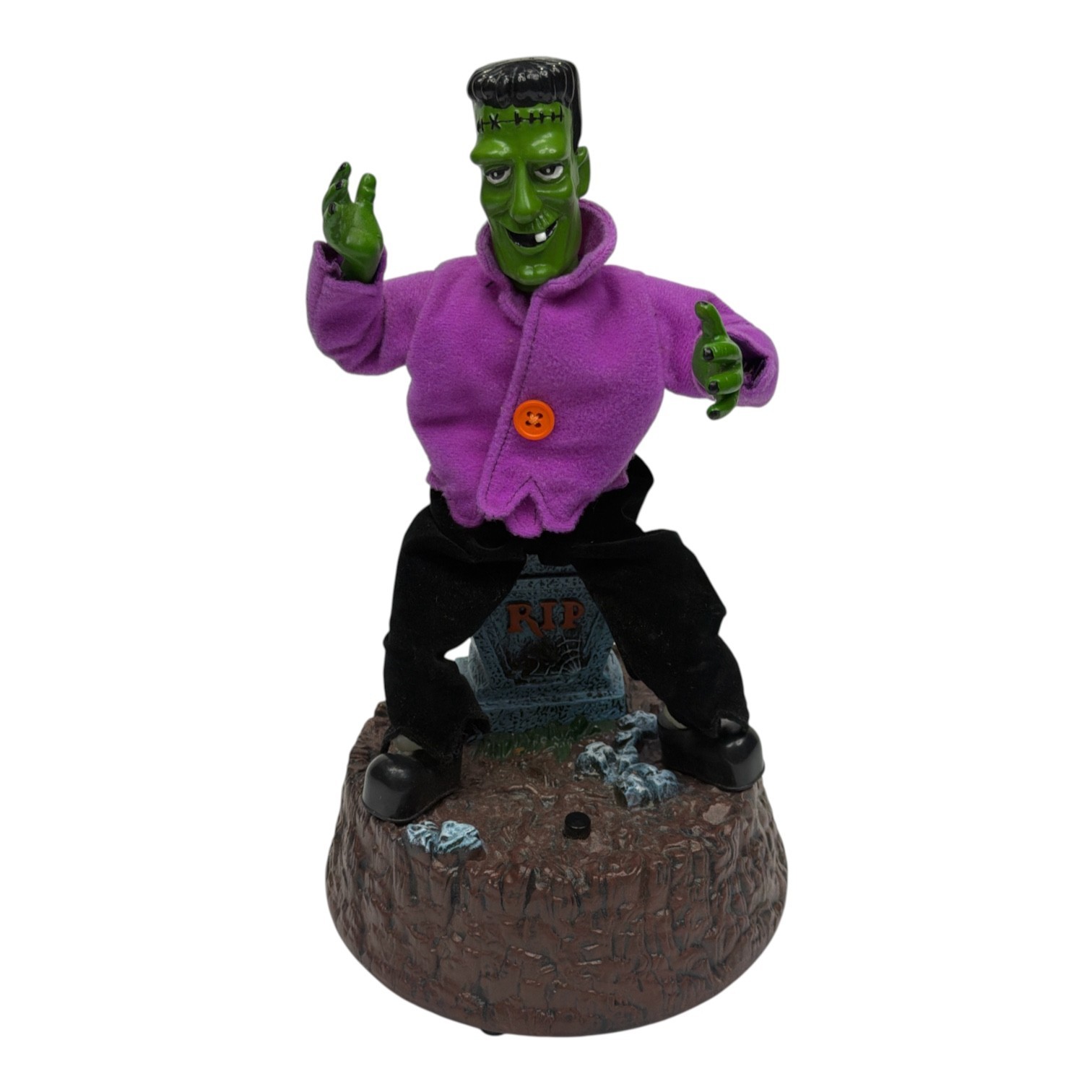 VTG Gemmy Freaky Geeks Frankenstein Animated Happy Halloween Prop Dancing