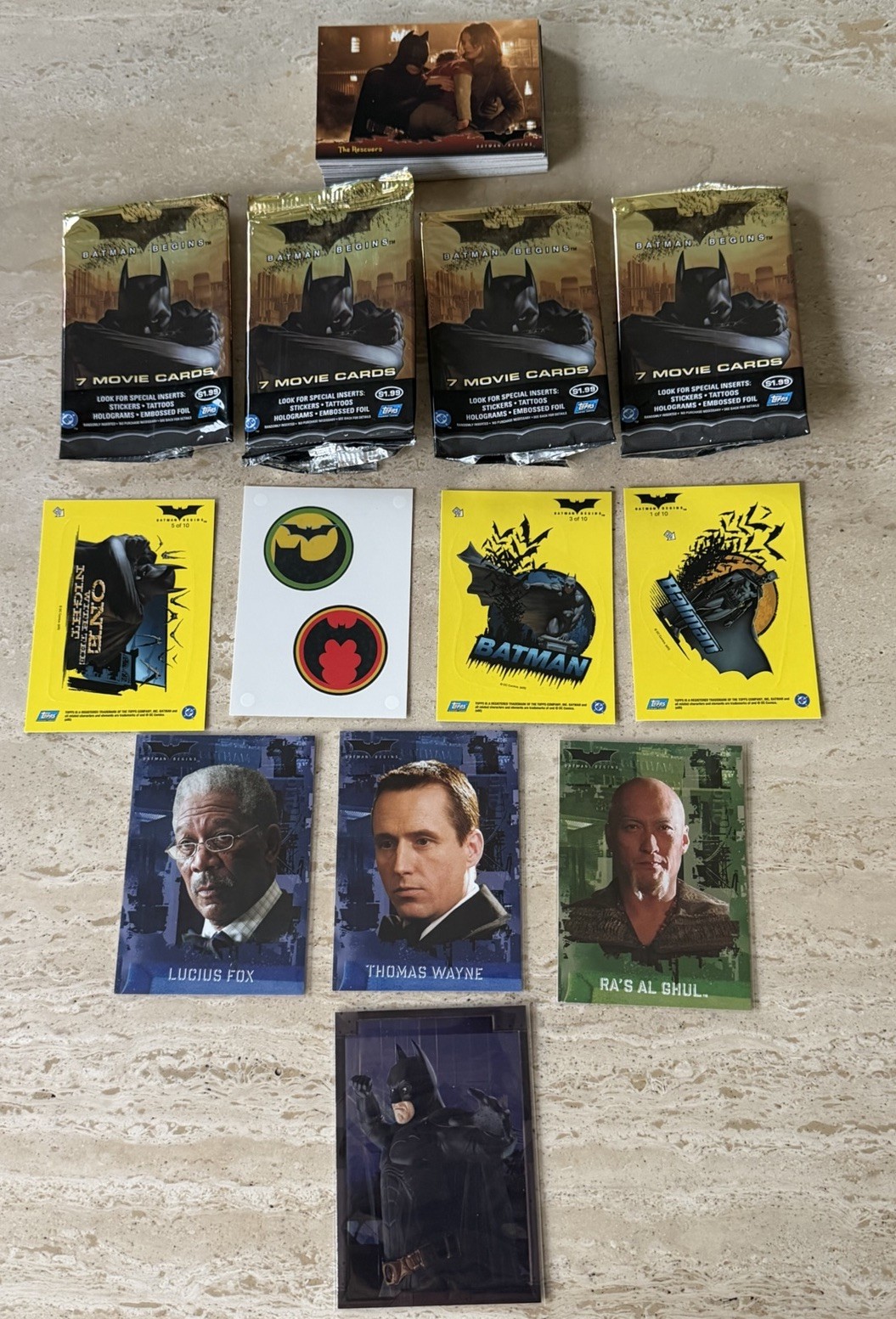 2005 Topps Batman Begins Trading Card Lot – Pack Fresh with Embossed Foil Insert