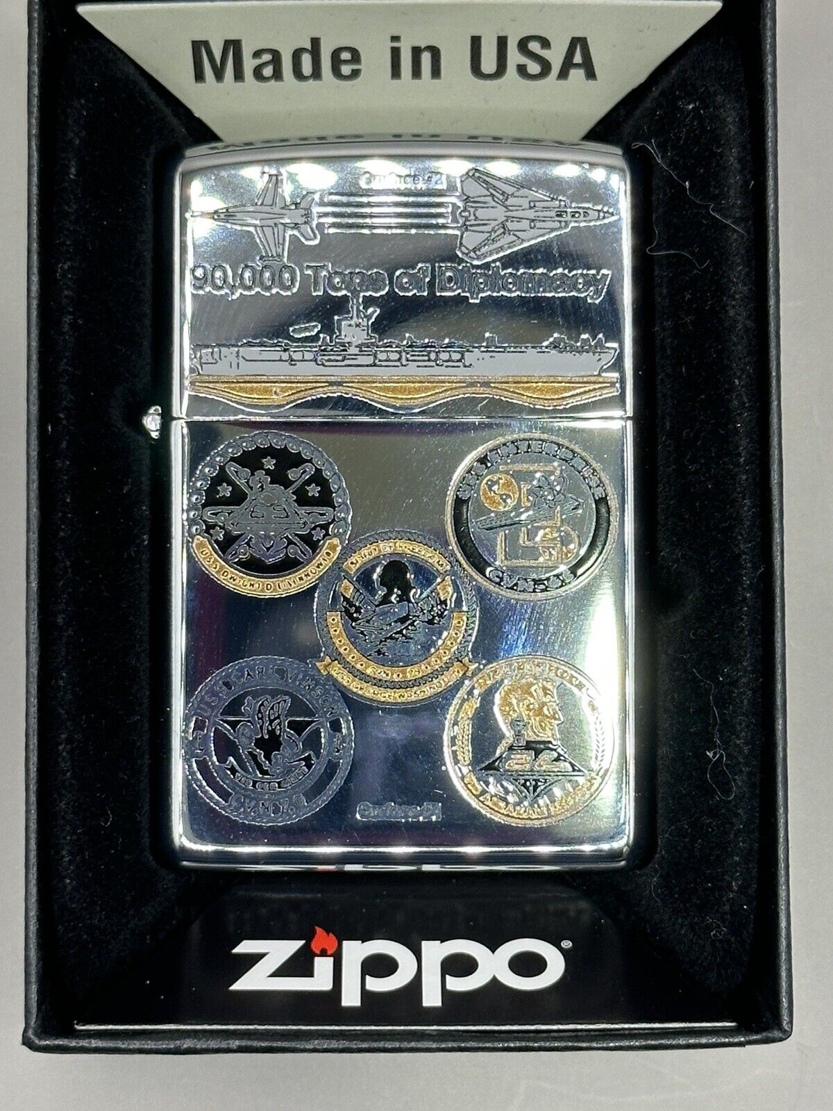 Vintage 2007 90,000 Tons Of Diplomacy U.S. Military Zippo Rare MINT New In Box