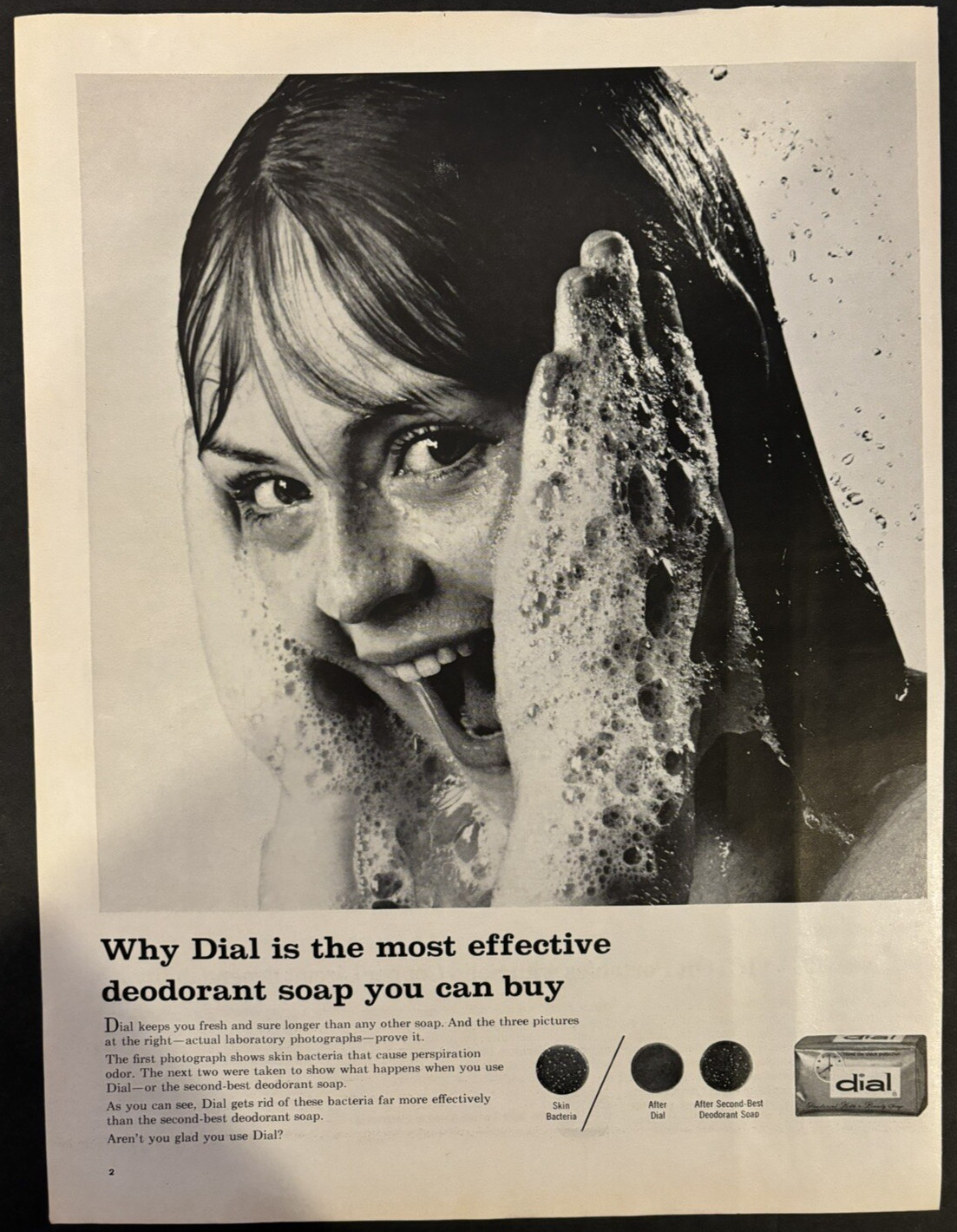 Vtg 1960s Dial Soap AD,  Bathroom Decor
