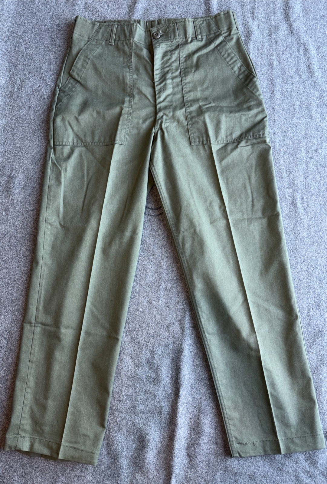 Vintage 1984 US Army OG-507 Utility Trousers Fatigue Baker Pants 34x29 Ideal Zip