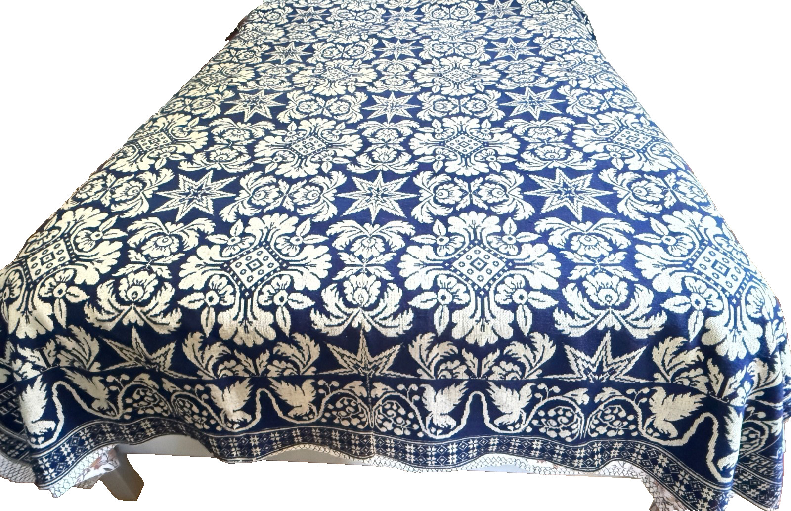 Antique 1842 Jacquard Beiderwand Coverlet - Signed Andrew Kump Hanover, PA B360