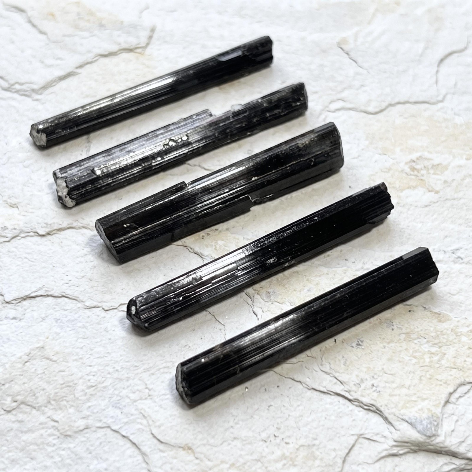 Extra Quality Schorl Black Tourmaline Trigonal Crystals Long Needle-Like