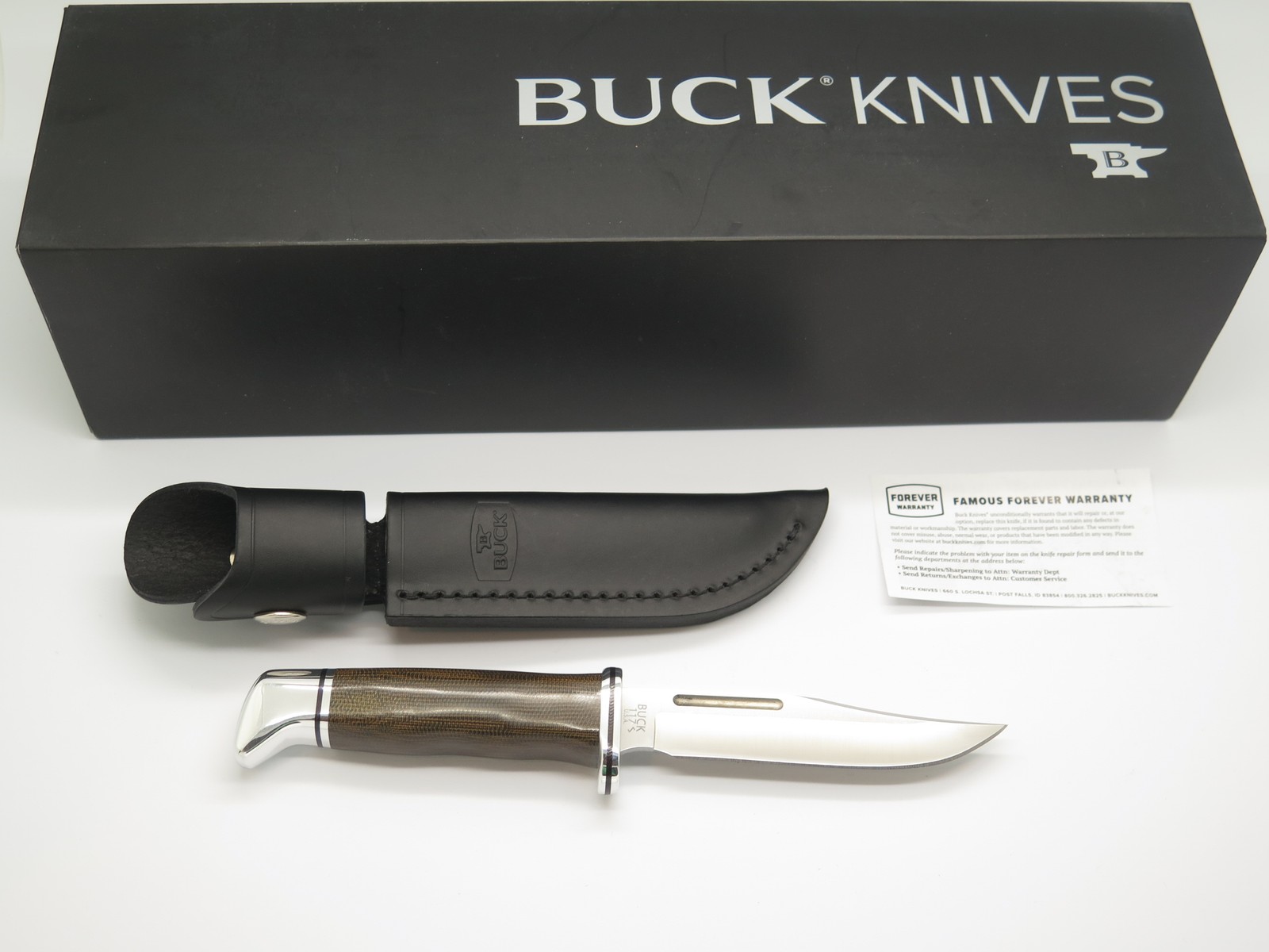 2025 Buck 117 Brahma Micarta Handle Fixed S35VN Blade Hunting Knife