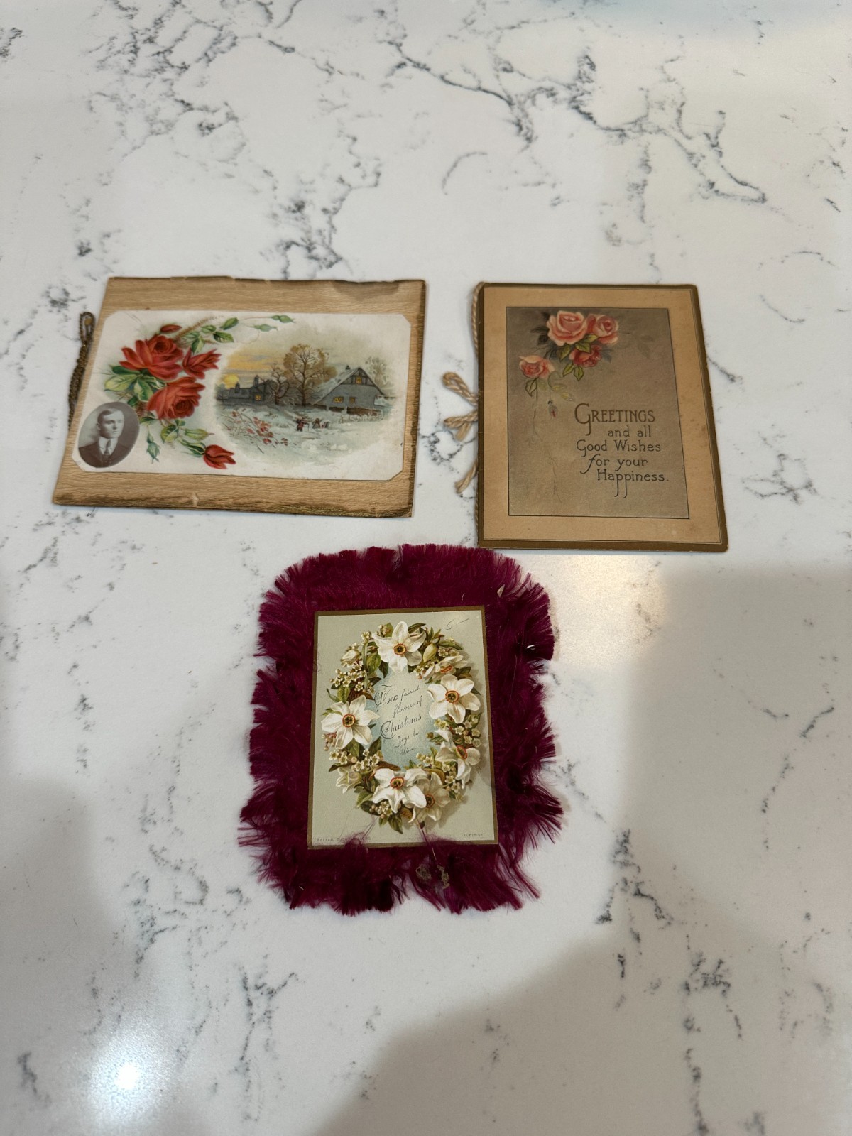 3 Antique Greeting Cards Early 1900\'s
