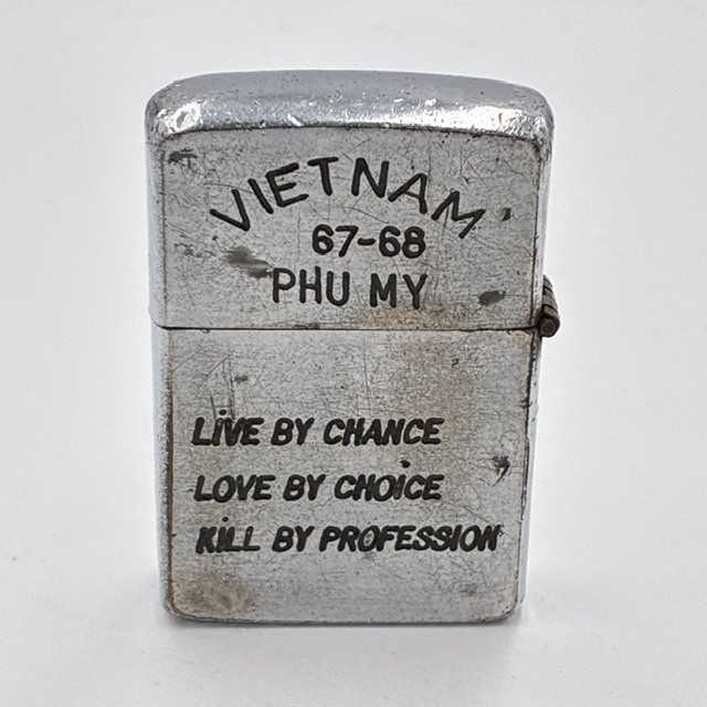 Vintage 1967 Vietnam Zippo Lighter Peace Love Engraved Authentic Early War Era