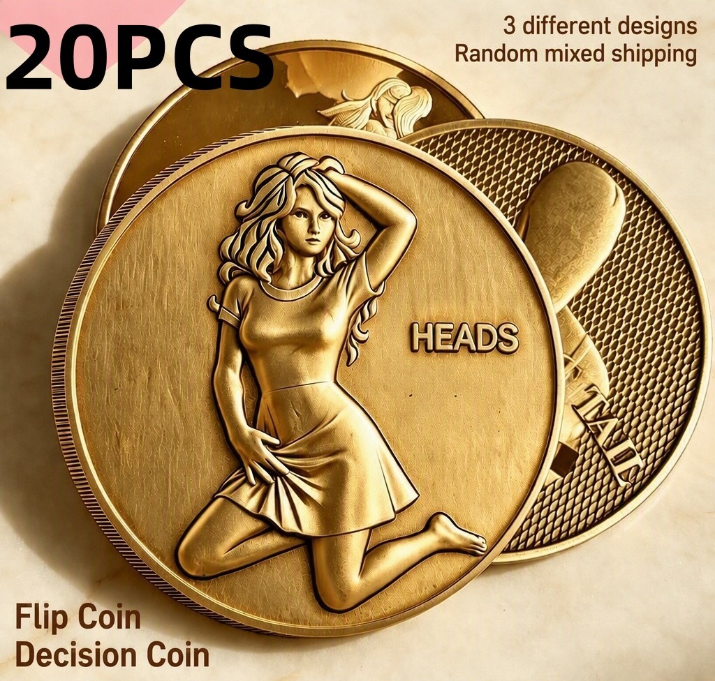 20Pcs Novelty Decision Flip Coin, Challenge Coin, 3 Styles, Random Mix Shipment