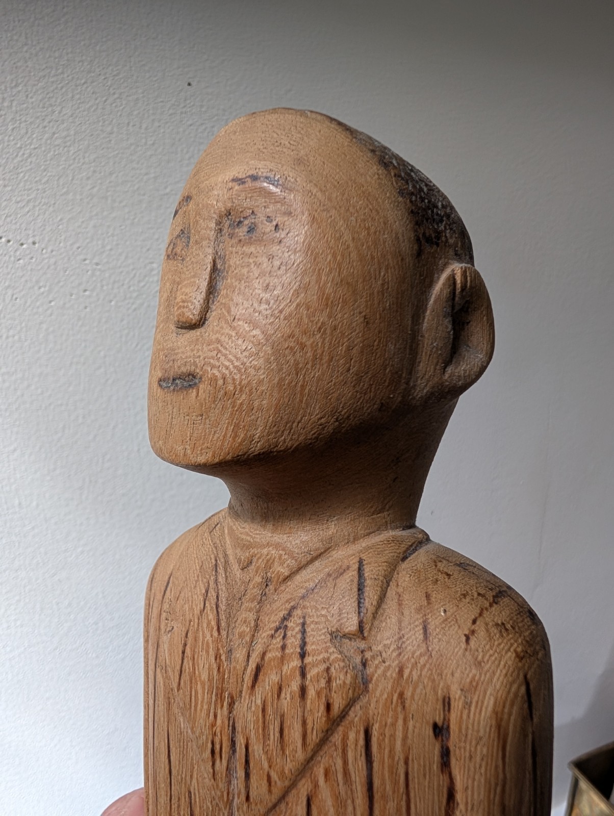 Vintage Primitive Hand Carved Folk Art Head Figure