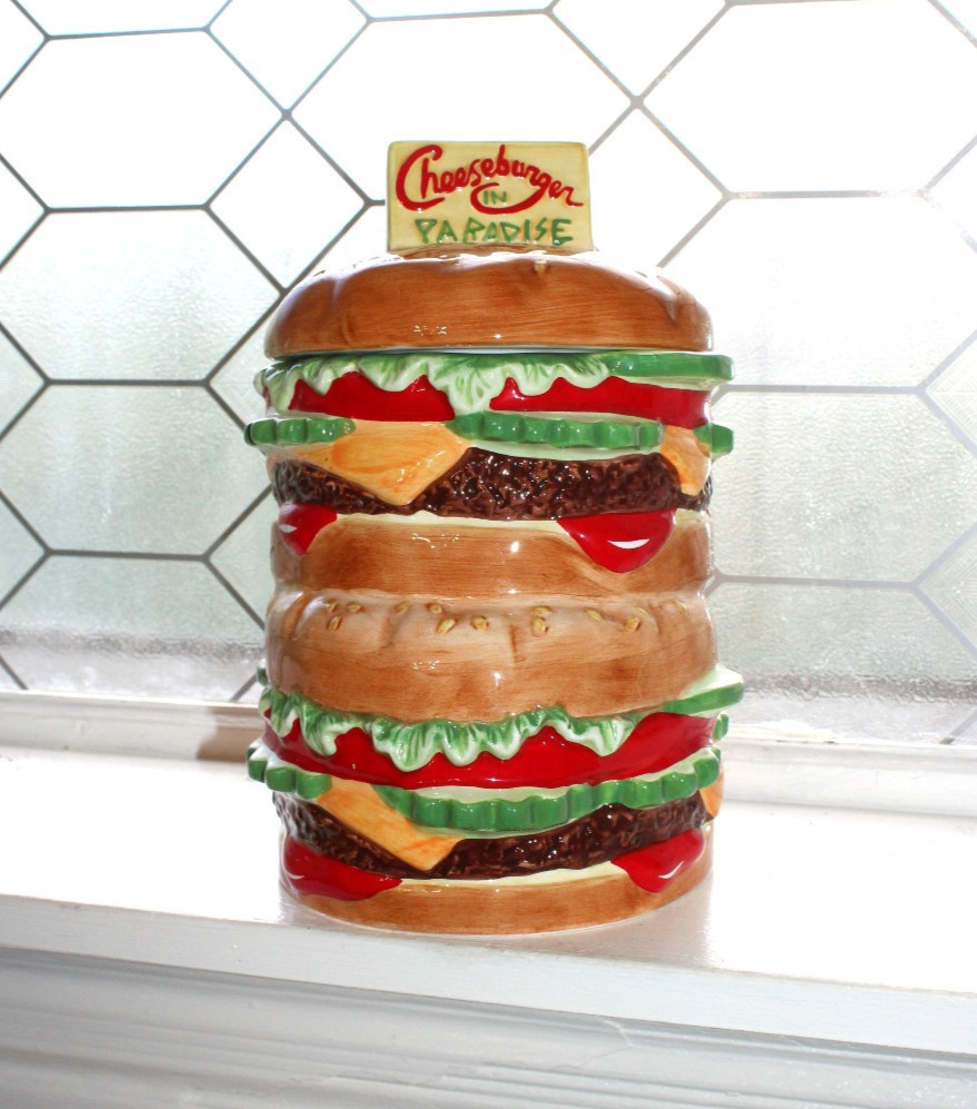 Cheeseburger in Paradise Cookie Jar Jimmy Buffet Lotus 1999 