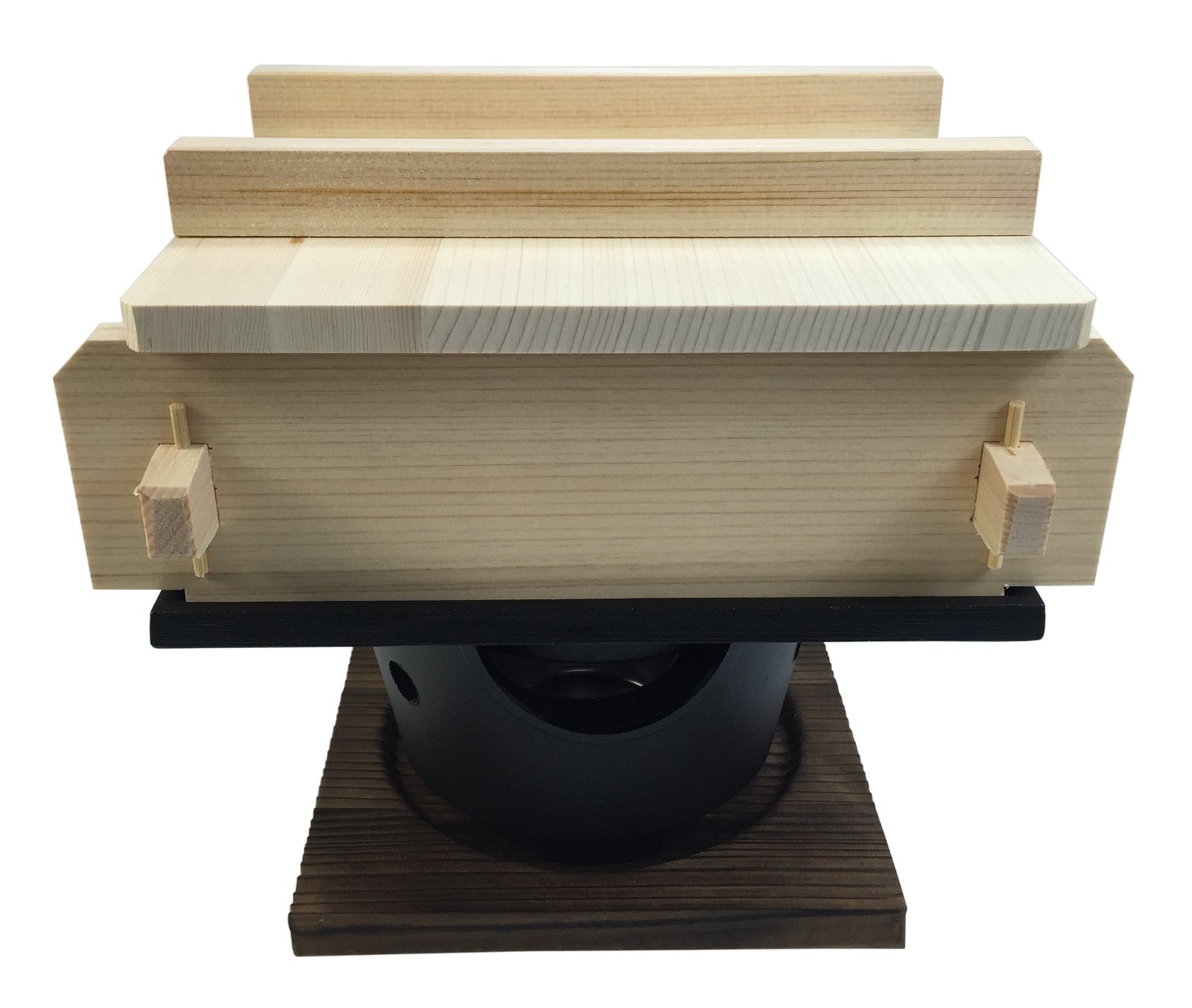 Yamako Hinoki (Japanese Cypress) Square Steamer Mini Set With Water Container A_
