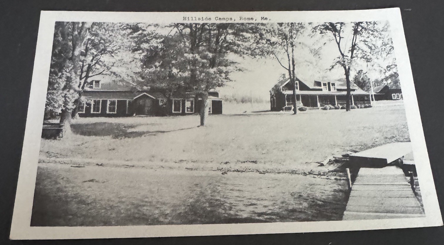 Vintage Postcard Rome Maine Hillside Camps Wooden Lakeside Cabins
