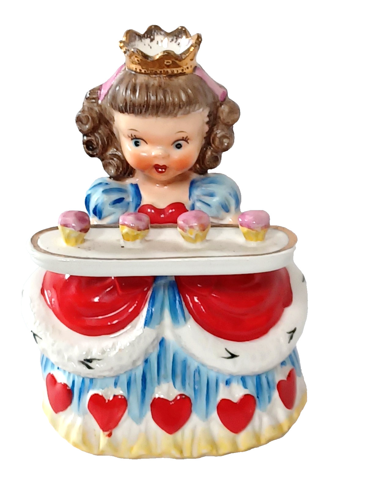 Queen of Hearts figure with cupcakes Napco Japan 1956