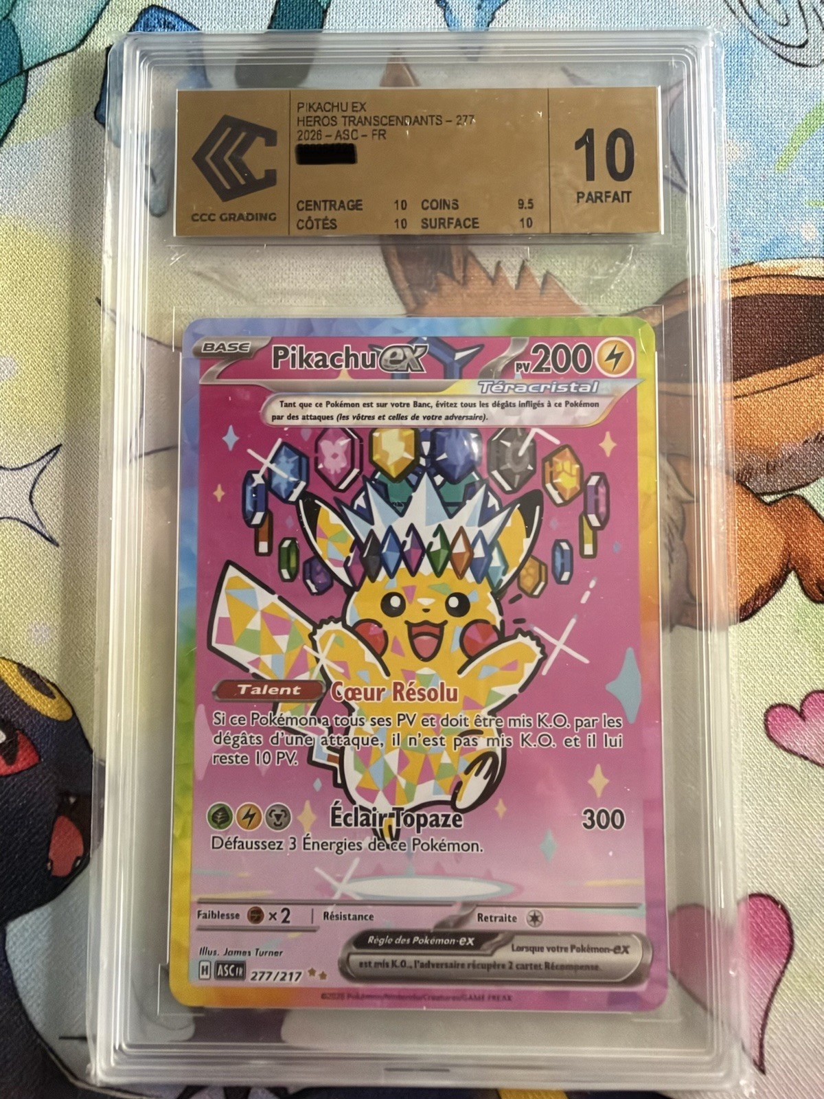Pokemon TCG Pikachu ex 277/217 Full Art Transcendent Heroes FR PV 200