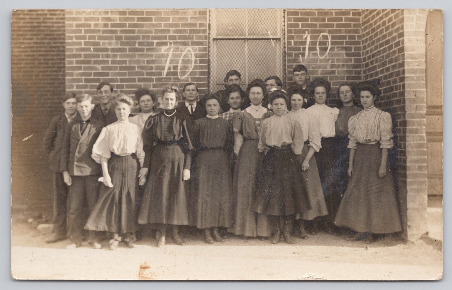 Vintage 1904-1918 AZO RPPC Real Photo Postcard Group Portrait College? Men Women Vintage 1904-1918 AZO RPPC Real Photo Postcard Group Portrait College? Men Women