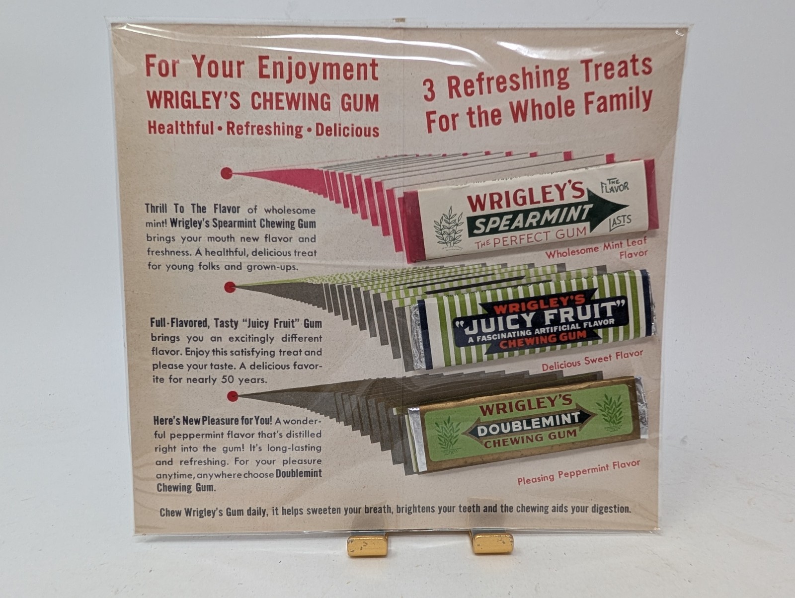 1930s Wrigleys Gum Advertising Promo Display Spearmint Juicy Fruit Doublemint