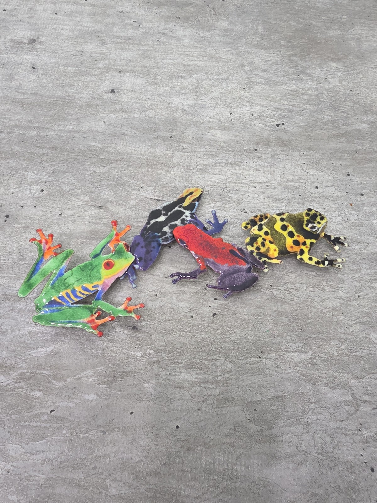 Bovano of Cheshire Enameled Copper Frogs Toads Colorful Unique Wall Art 10\
