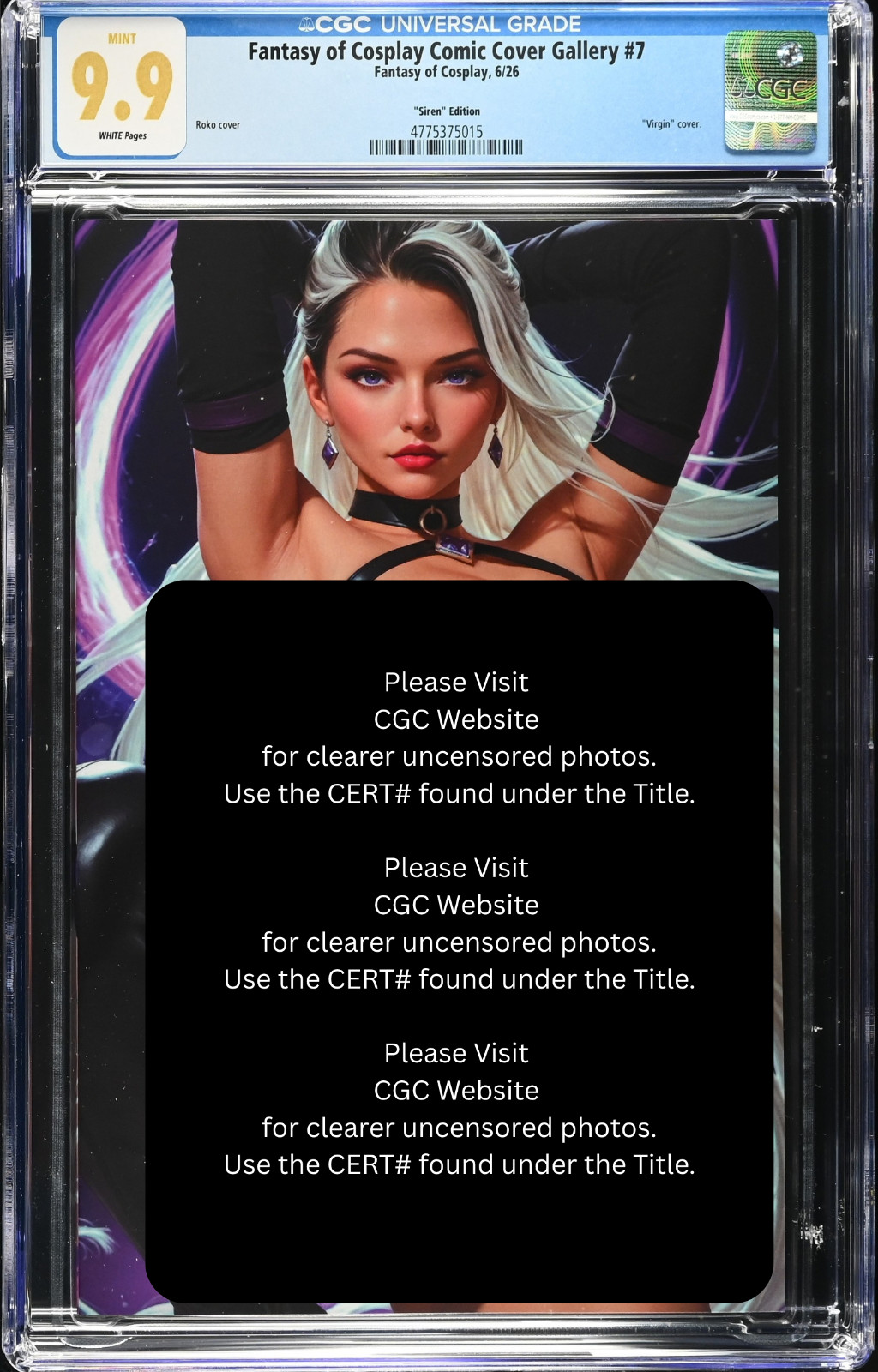 \'26 - Fantasy of Cosplay Sindel MK VIRGIN Full Chase Comic LE 100 | CGC 9.9