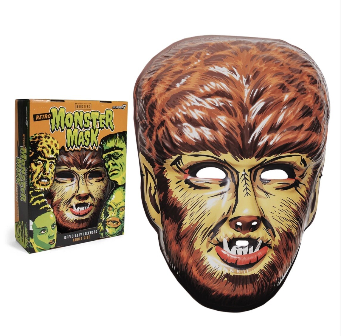 Super7 The Wolf Man Universal Monsters Retro Mask Brown Adult Size NEW