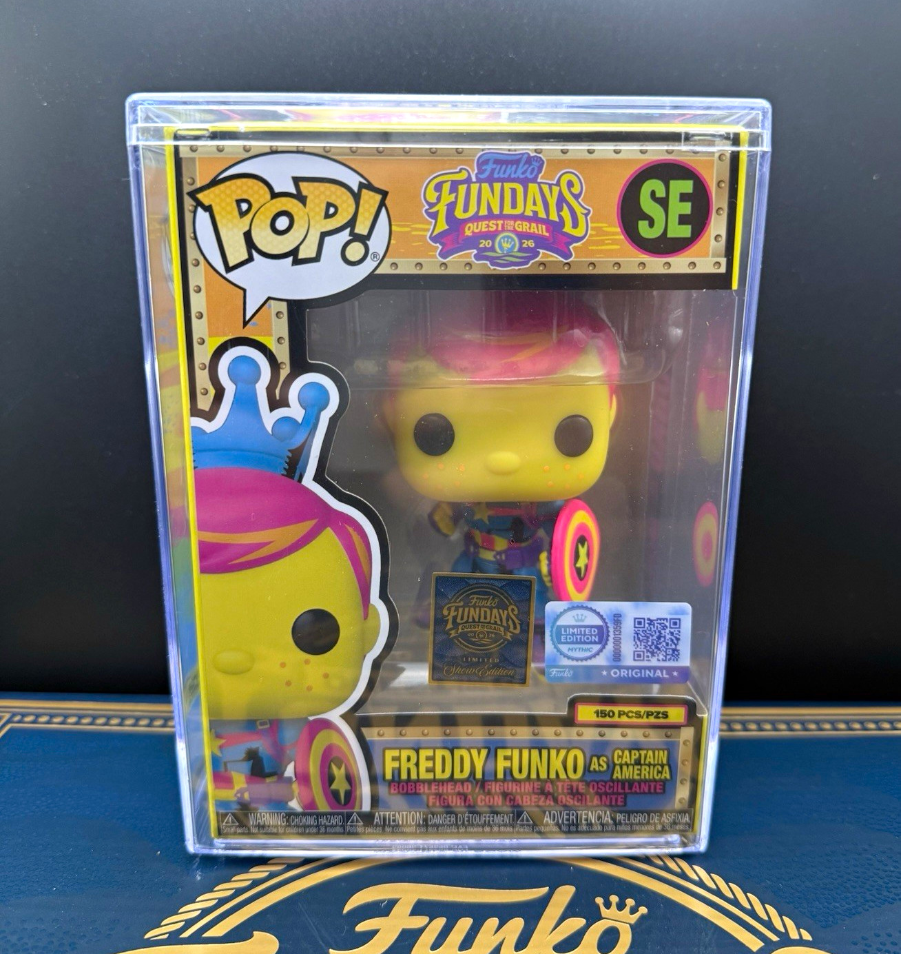 Funko Pop Marvel Freddy Funko as Captain America SDCC 2026 Fundays LE150 w Case