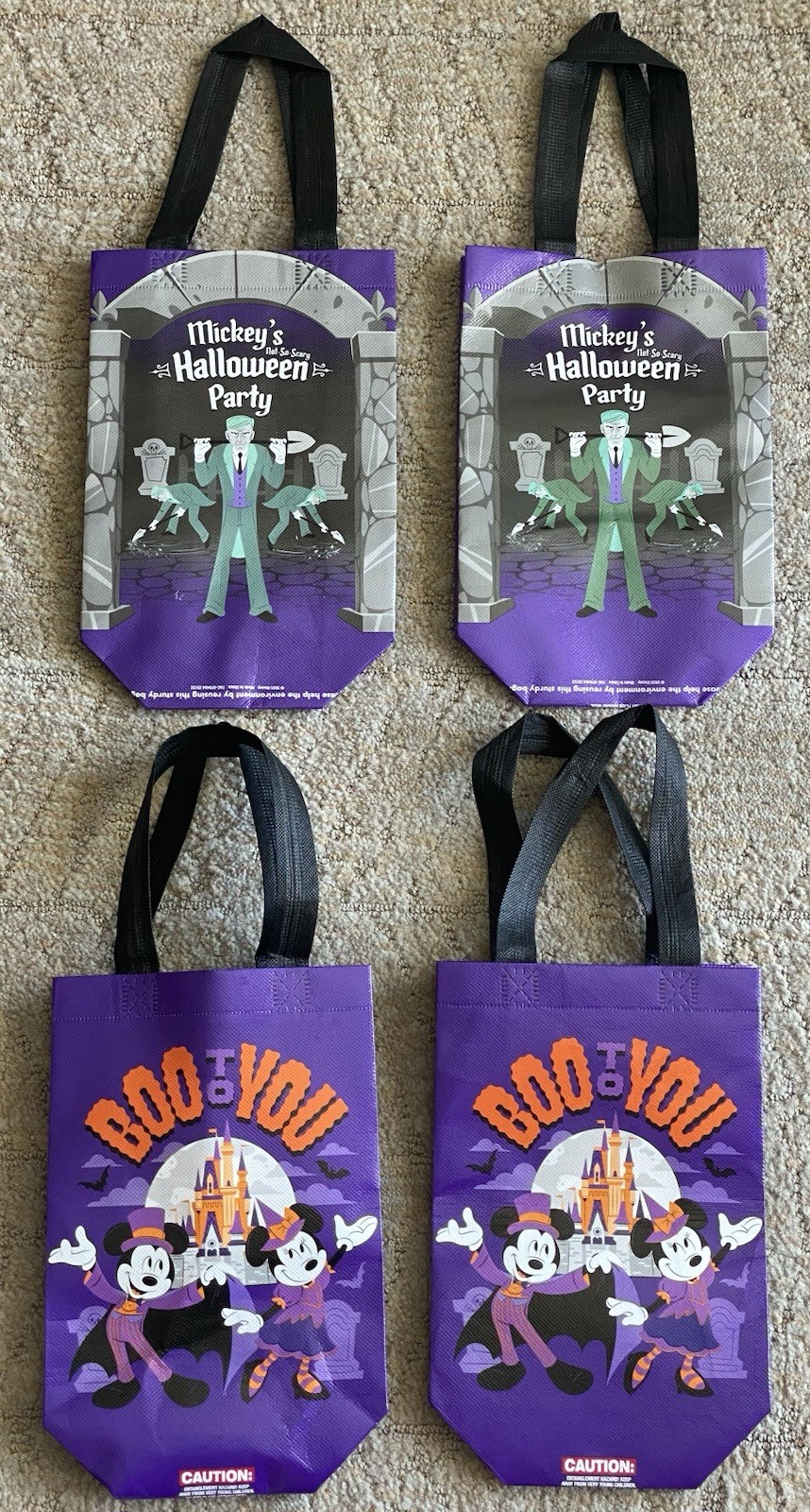 2025 Disney Mickey’s Not So Scary Halloween Party Trick Or Treat Bag — Lot Of 4