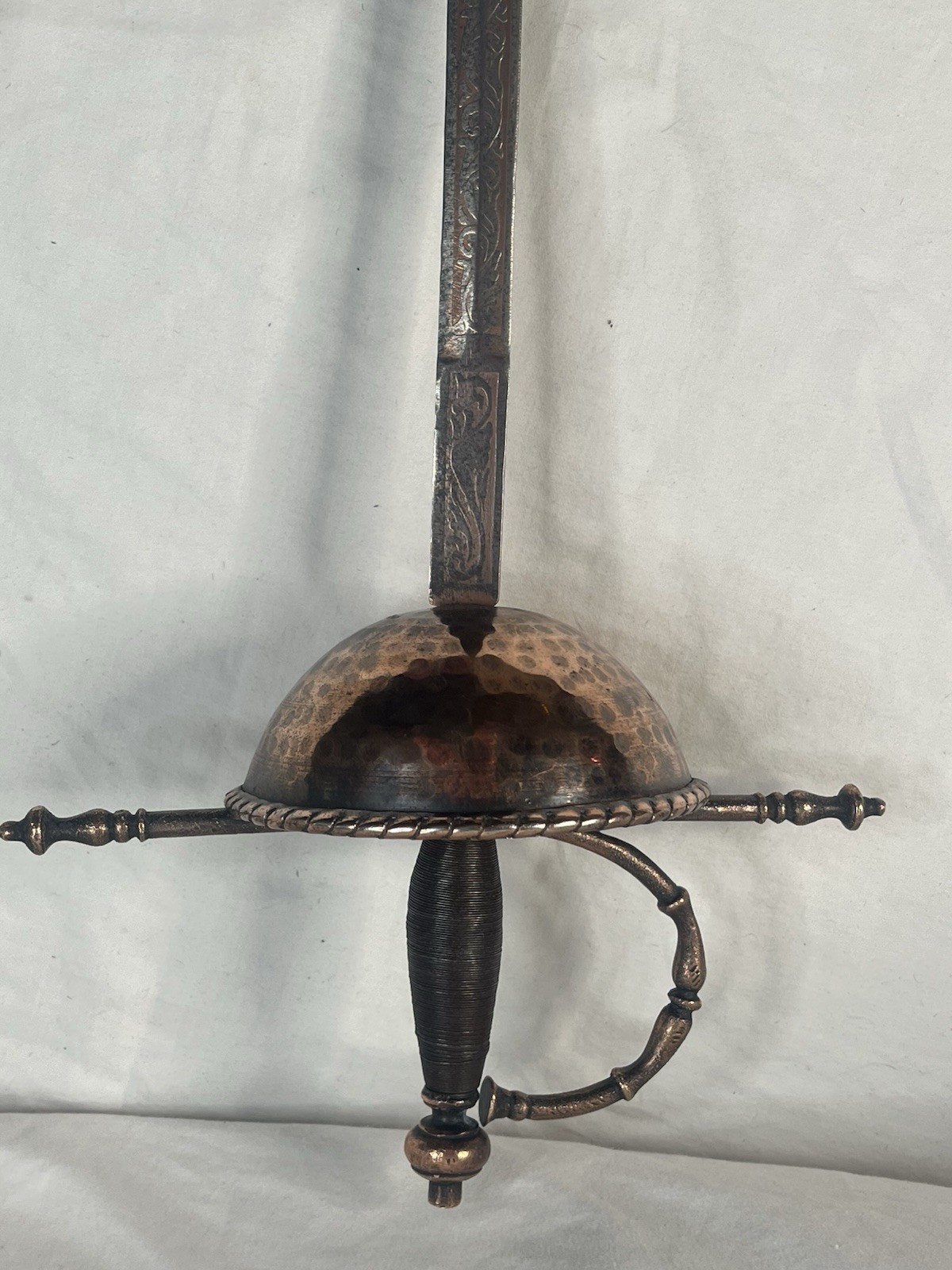Antique Spanish-style Bronze And Steel hilt rapier , 42in