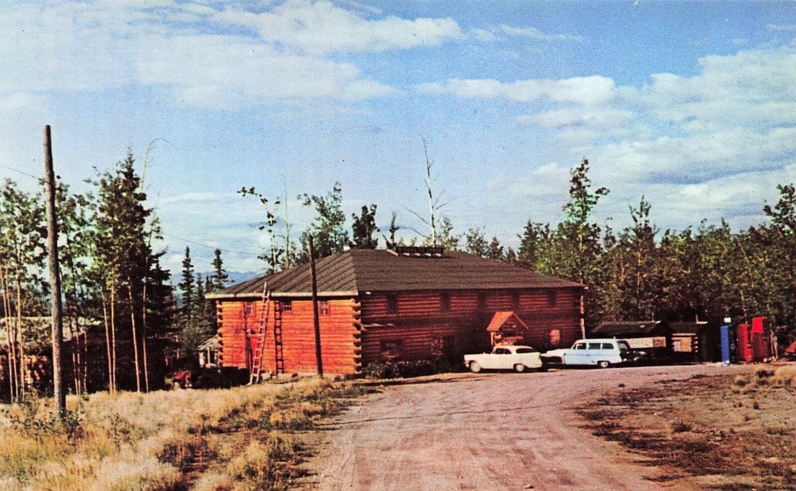 Alaska Highway Riverside Lodge Mile 1281 Mining Area Motel Vtg Postcard F21