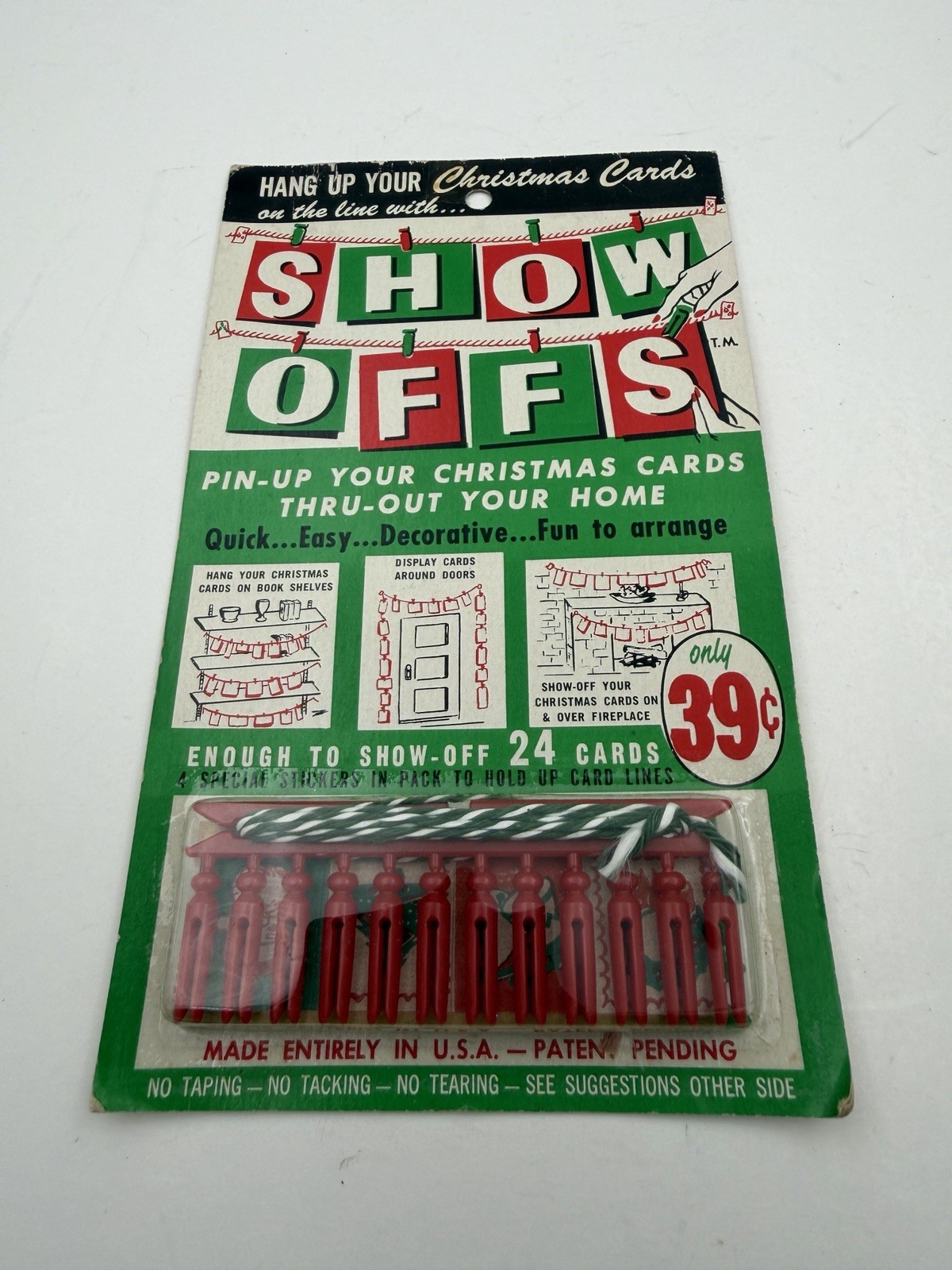 Vintage Christmas Card Clips NOS 1970s Era New SHIPS FREE IN USA