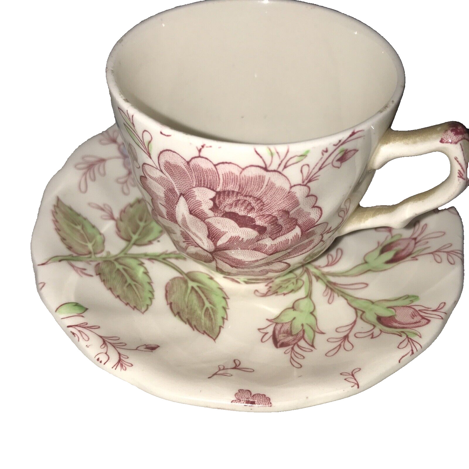 Vintage Johnson Brothers Rose Chintz Pink  Cup & Saucer  Set