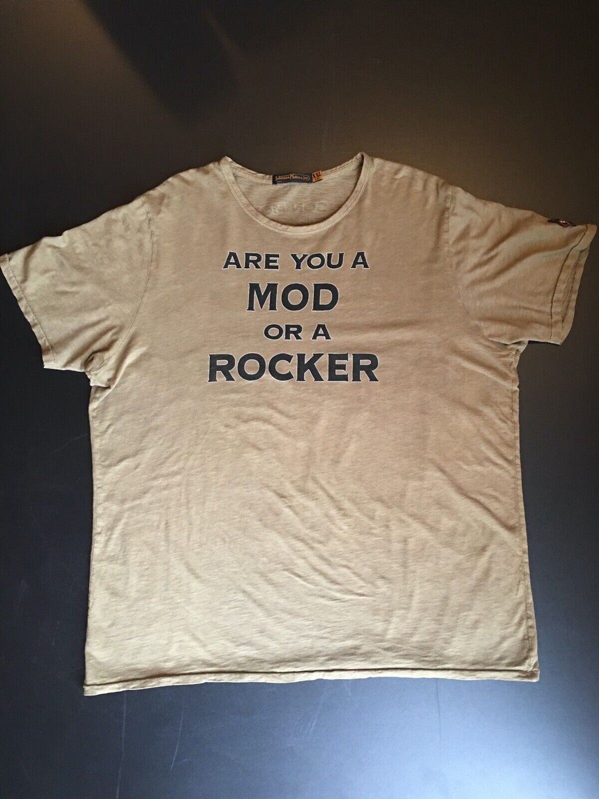 XXL Are You A Mod or a Rocker T Shirt Johnson Motors Inc. Triton Brighton 1964